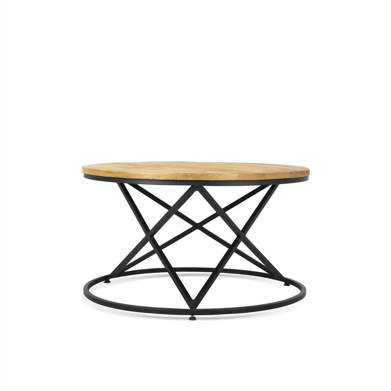 Couchtisch Elyne Ø70cm - Hellbraun/Schwarz-Couchtische-Benoa-le canapé