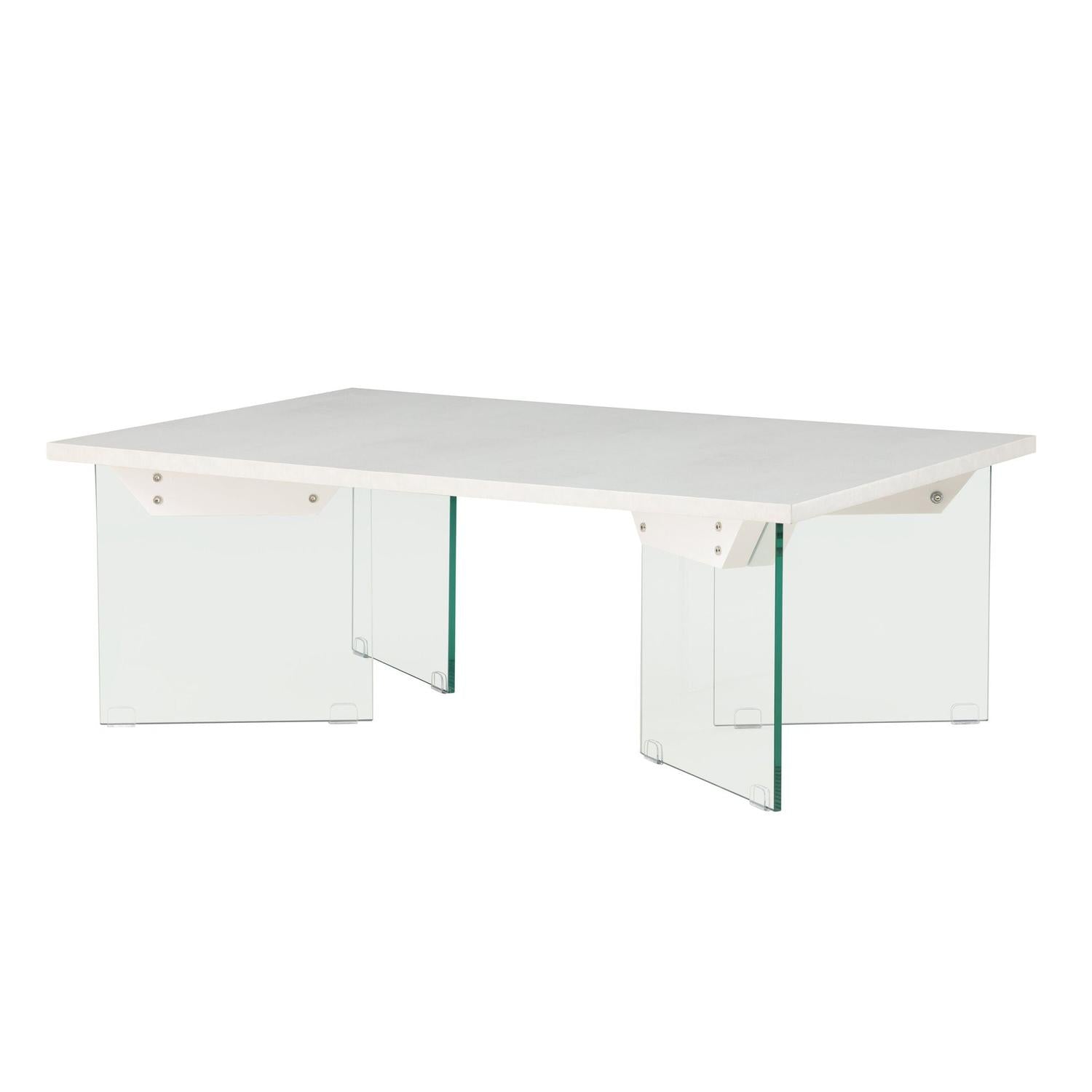 Couchtisch Ester 120cm - Glas & Betonoptik-Couchtische-Venture Home-le canapé