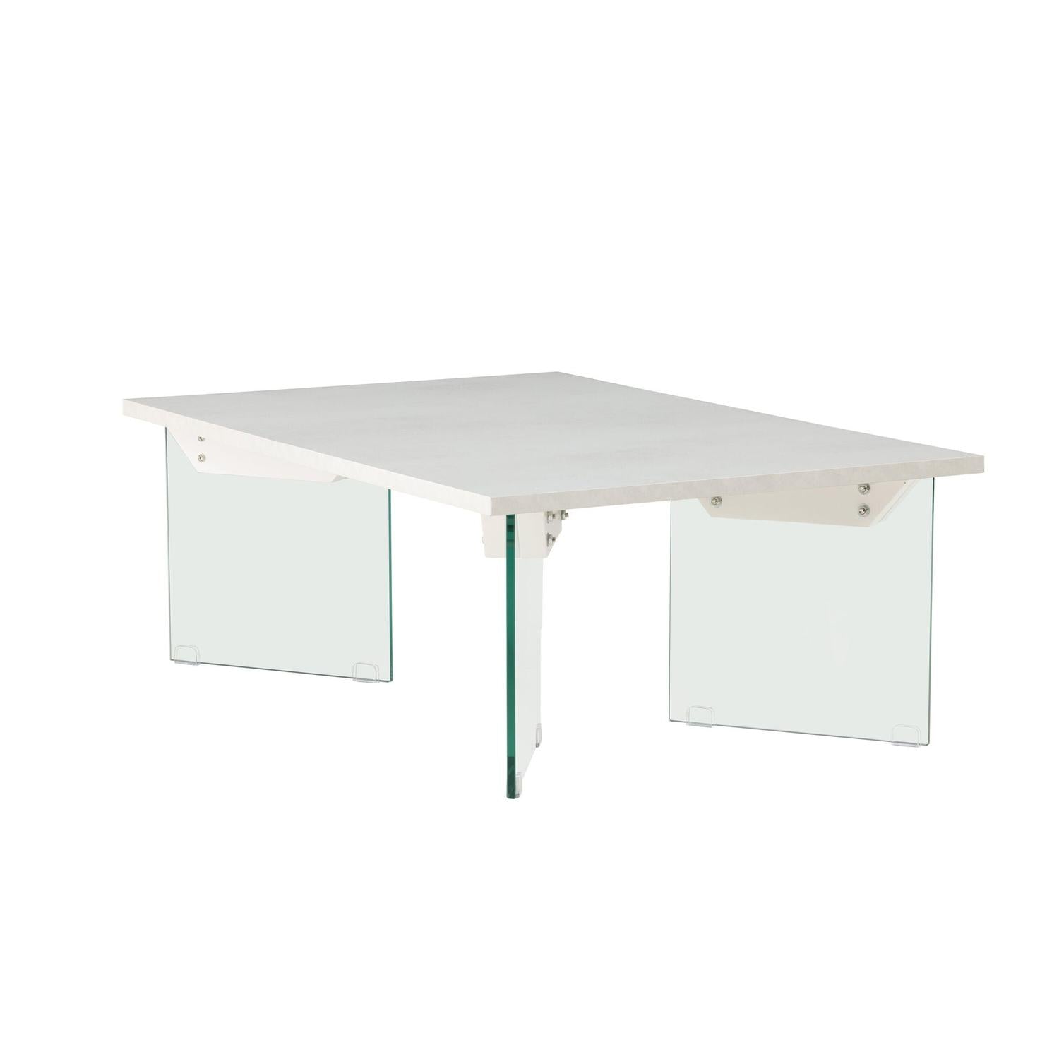 Couchtisch Ester 120cm - Glas & Betonoptik-Couchtische-Venture Home-le canapé