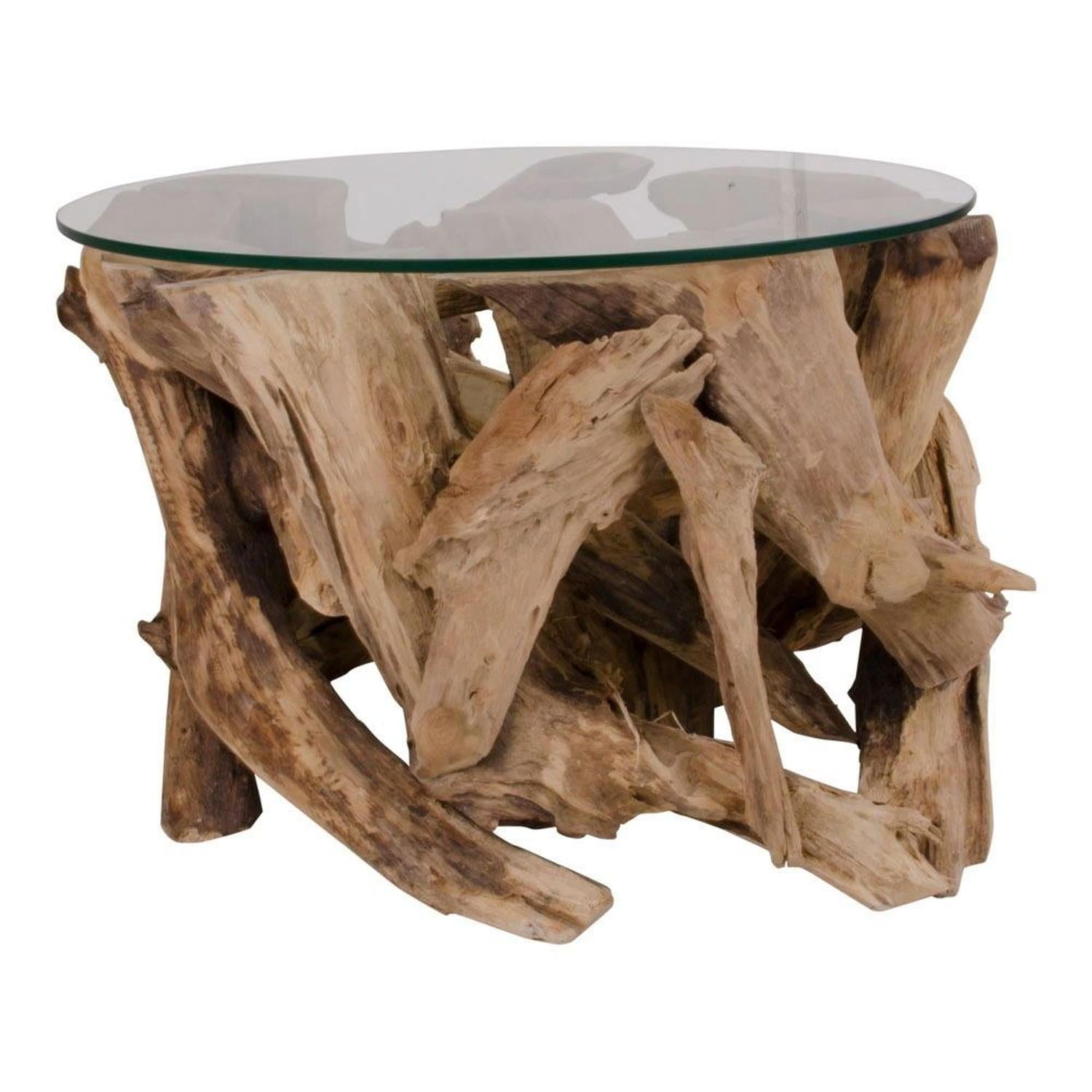 Couchtisch Grand Canyon Ø60cm aus Teak/Glas-Couchtisch-House Nordic-le canapé