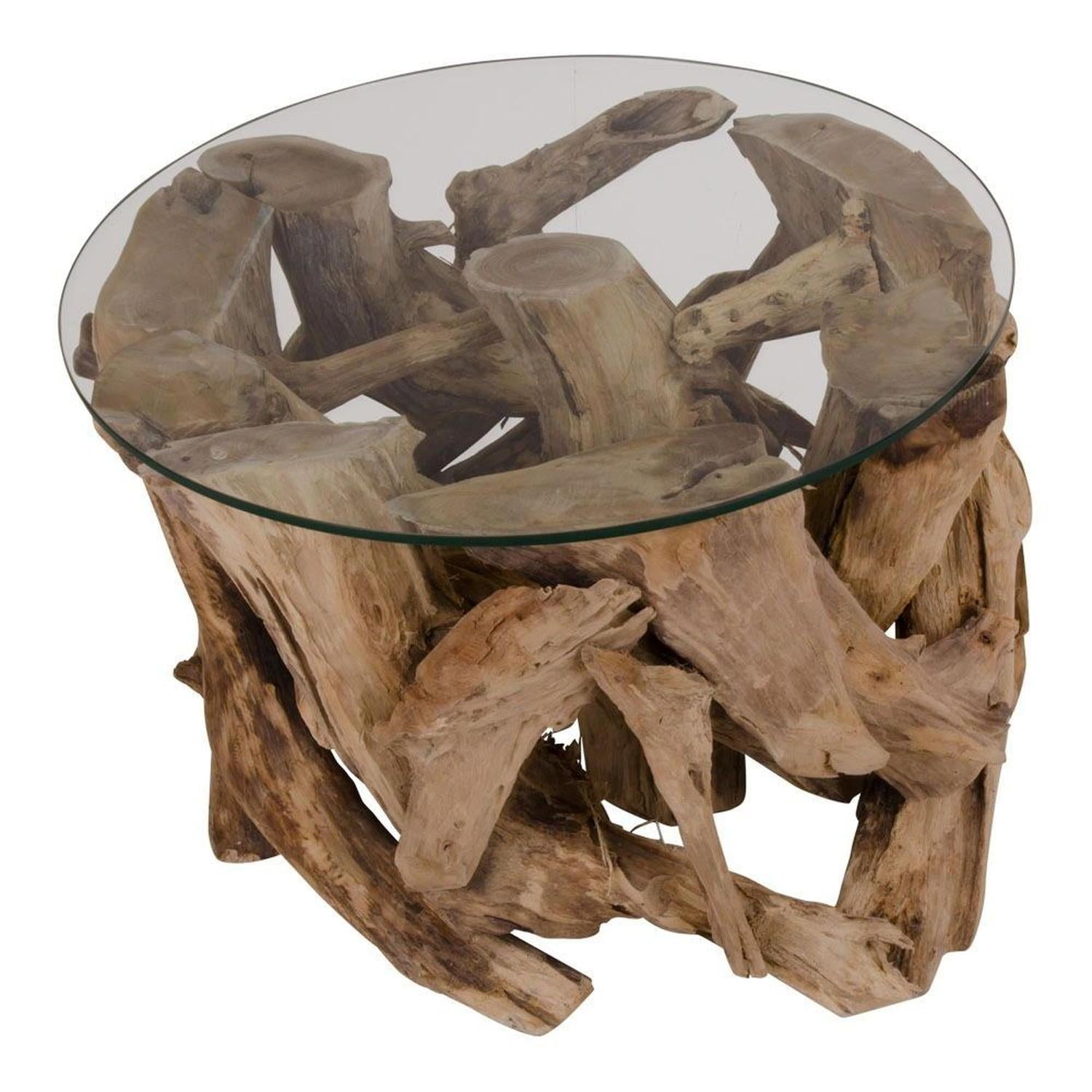 Couchtisch Grand Canyon Ø60cm aus Teak/Glas-Couchtisch-House Nordic-le canapé