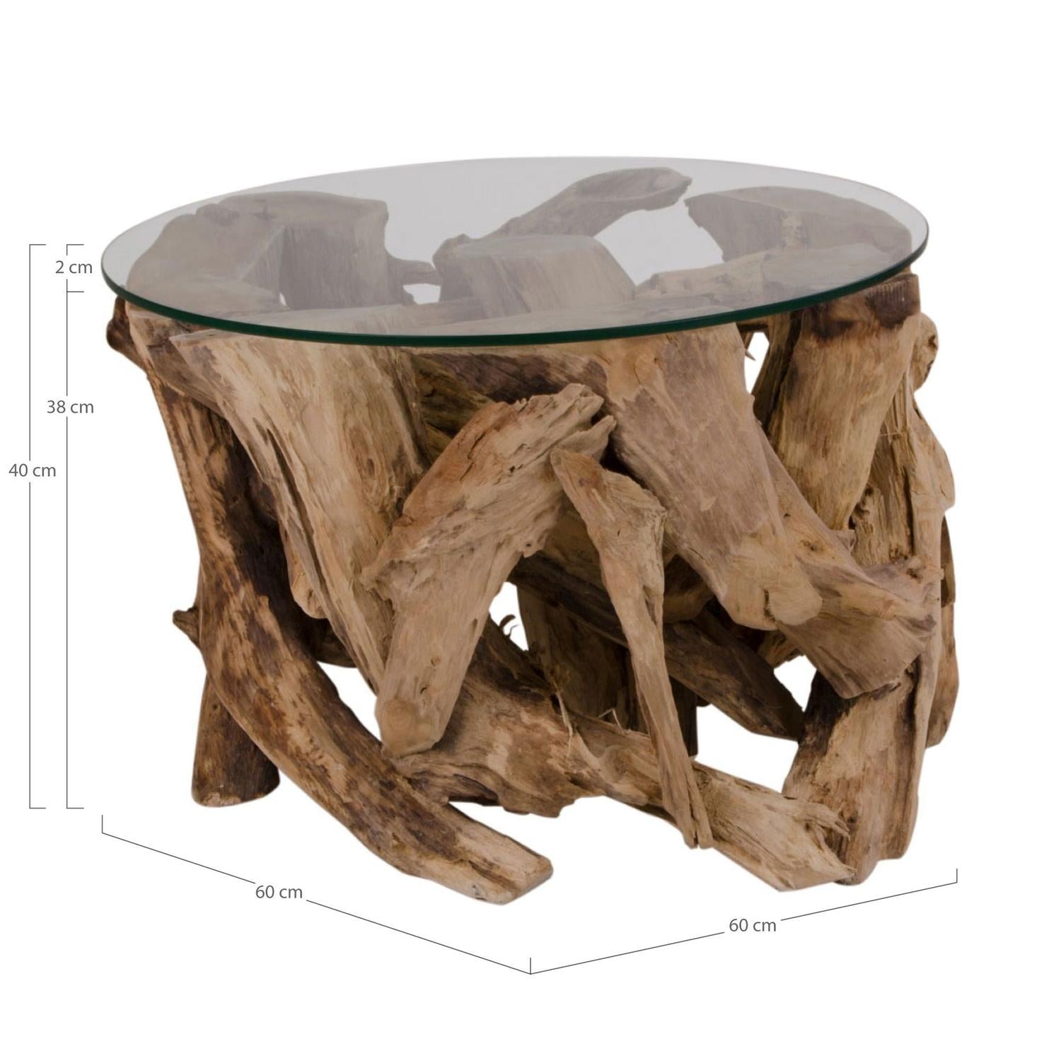 Couchtisch Grand Canyon Ø60cm aus Teak/Glas-Couchtisch-House Nordic-le canapé