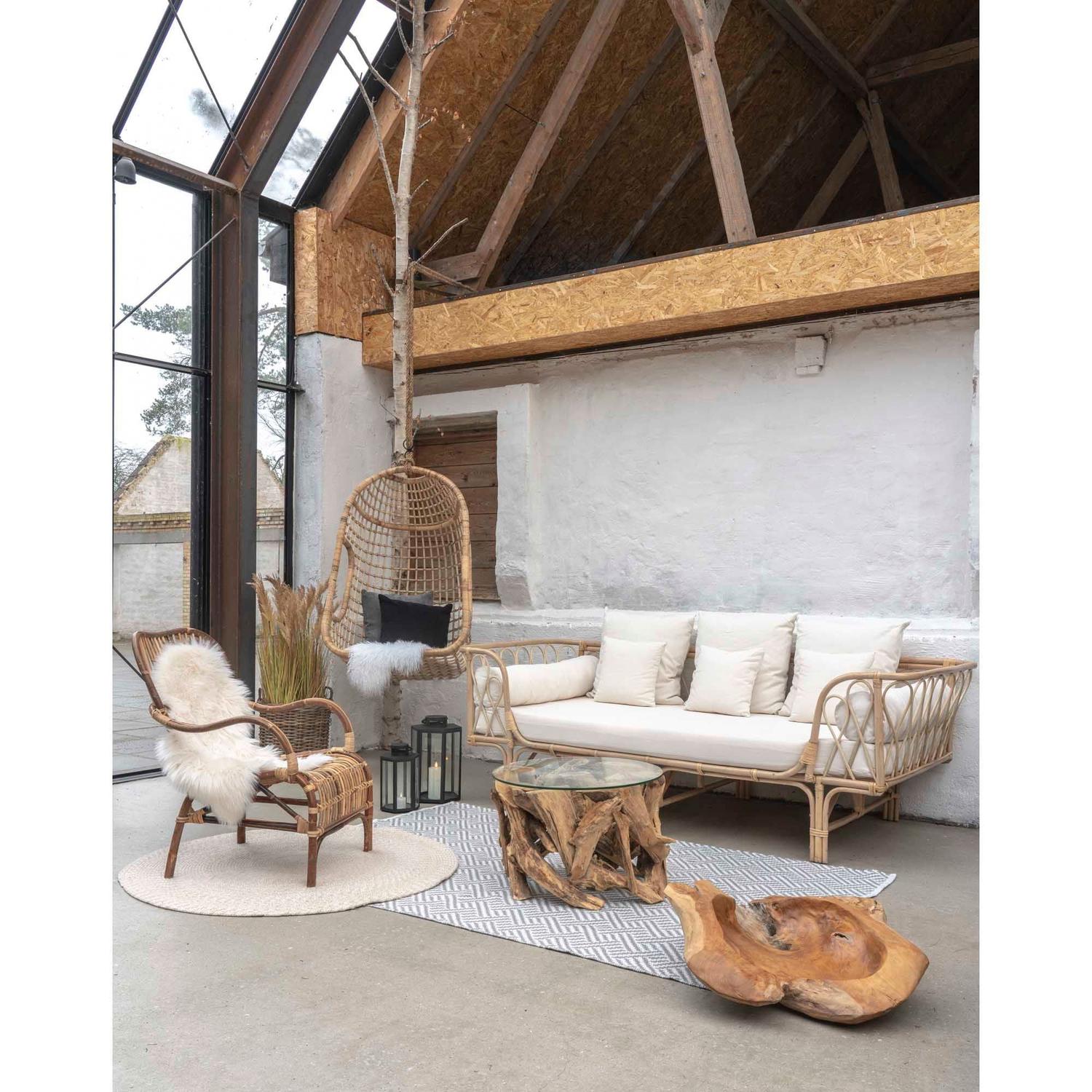 Couchtisch Grand Canyon Ø60cm aus Teak/Glas-Couchtisch-House Nordic-le canapé