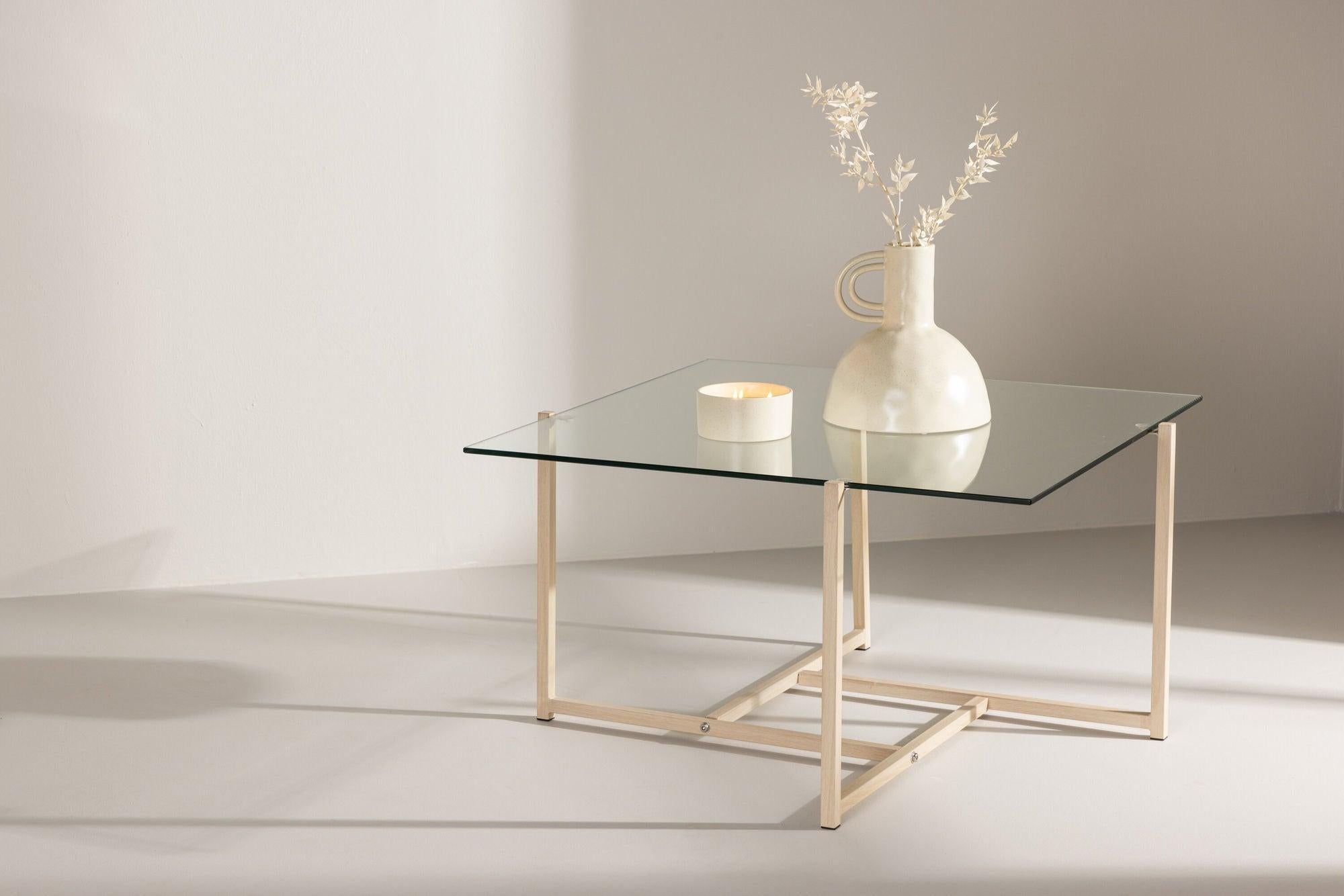 Couchtisch Hybrid 80cm aus Glas - Gold-Couchtische-Venture Home-le canapé