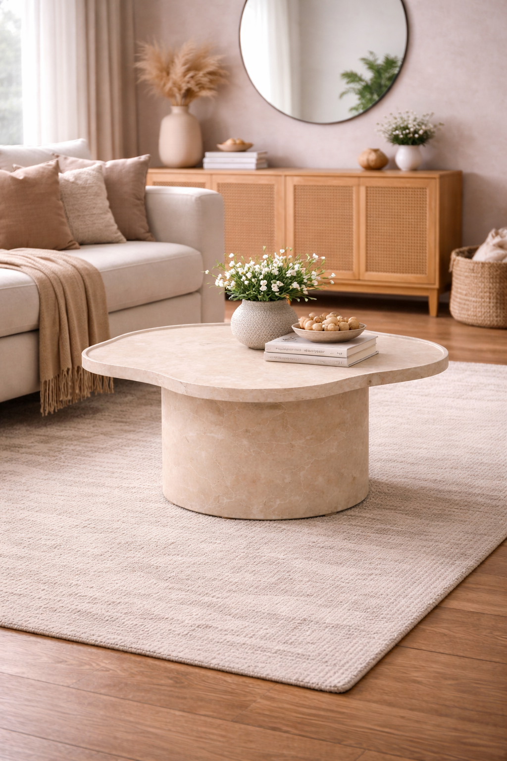 Couchtisch Ilse Ø90cm - Beige-Couchtische-Venture Home-le canapé