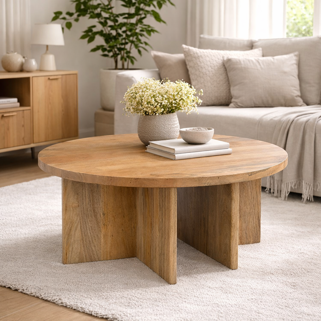 Couchtisch Jade Ø80cm - Hellbraun-Couchtische-Benoa-le canapé