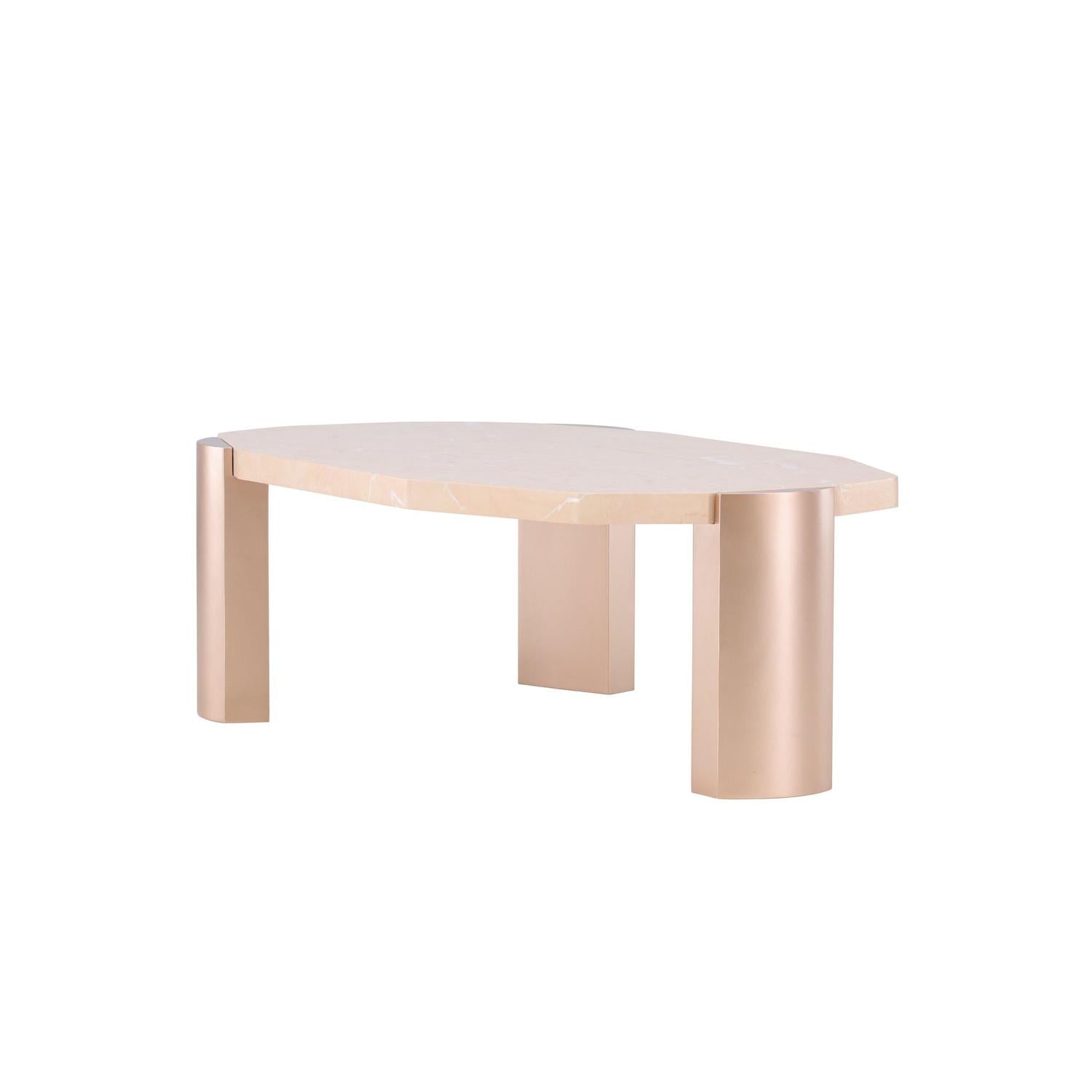 Couchtisch Kres - Gold/ Pink/ Marmoroptik-Couchtische-Venture Home-le canapé