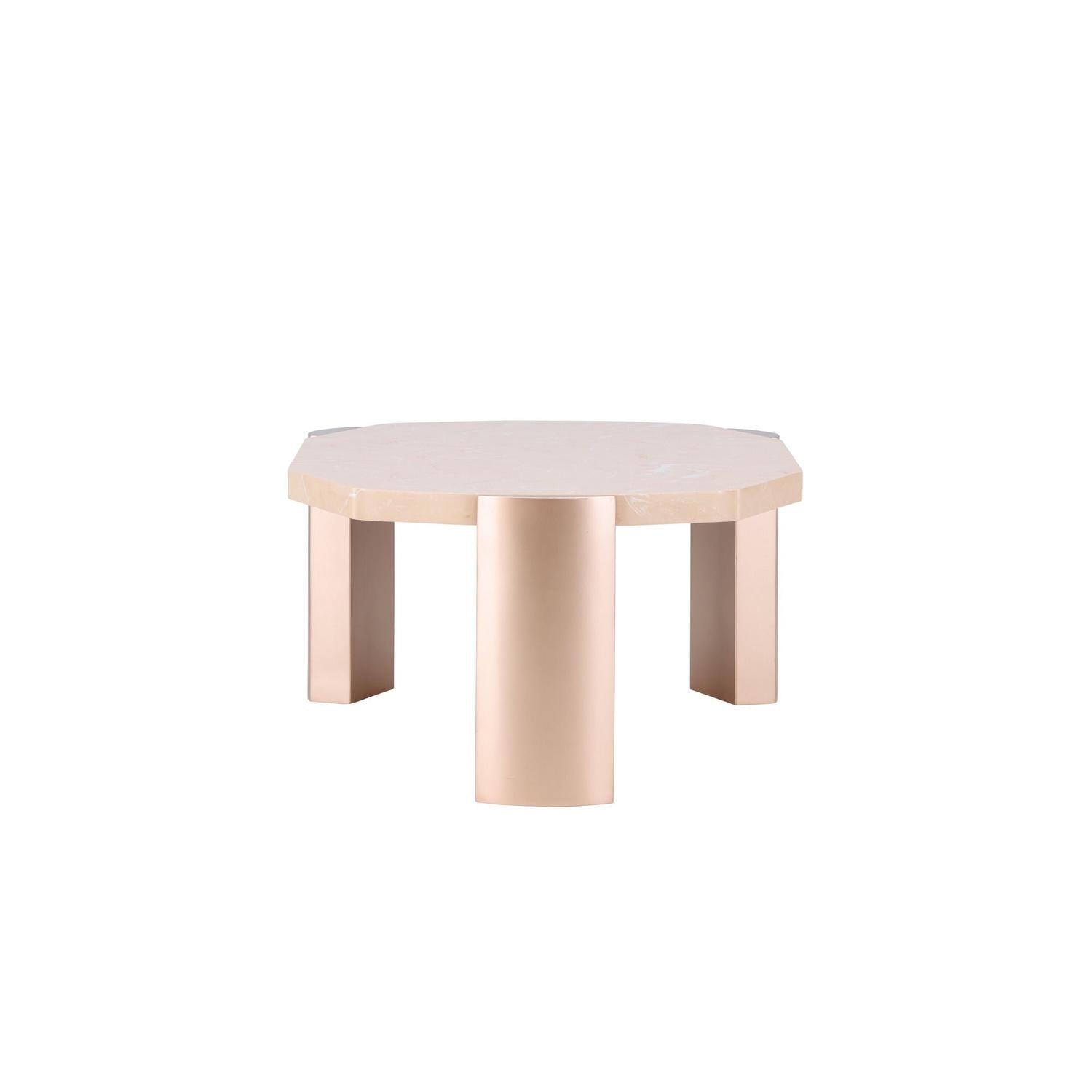 Couchtisch Kres - Gold/ Pink/ Marmoroptik-Couchtische-Venture Home-le canapé