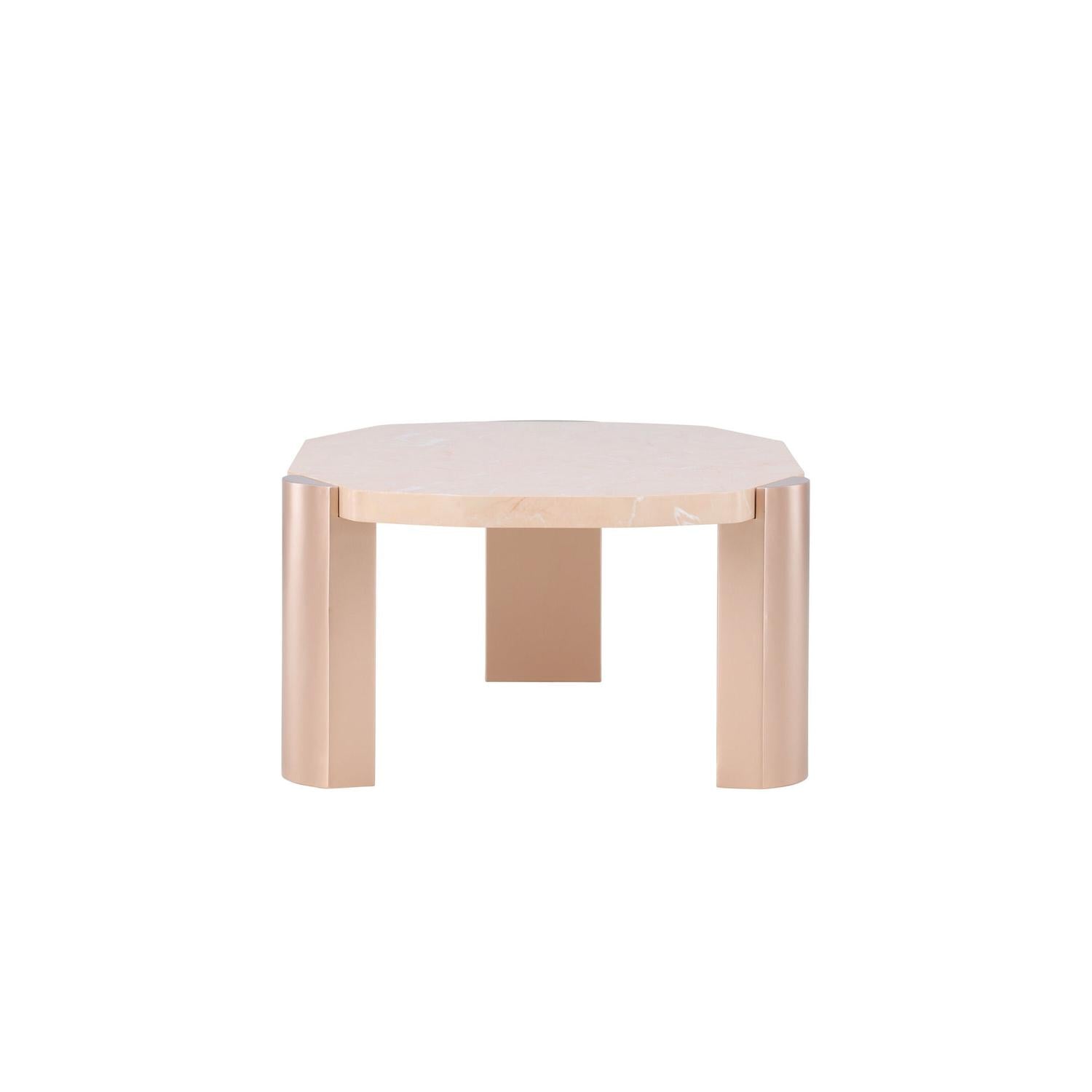 Couchtisch Kres - Gold/ Pink/ Marmoroptik-Couchtische-Venture Home-le canapé