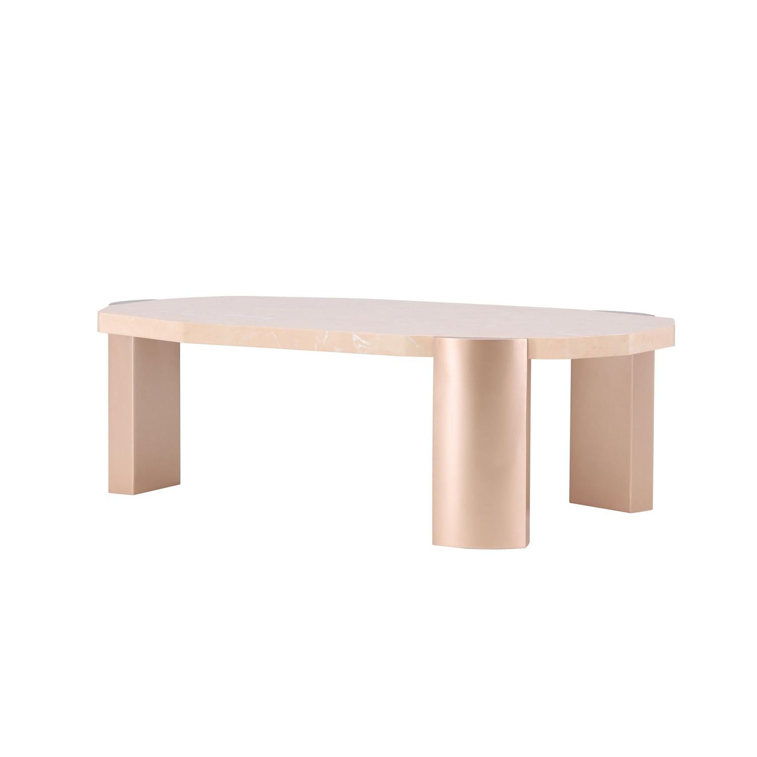 Couchtisch Kres - Gold/ Pink/ Marmoroptik-Couchtische-Venture Home-le canapé