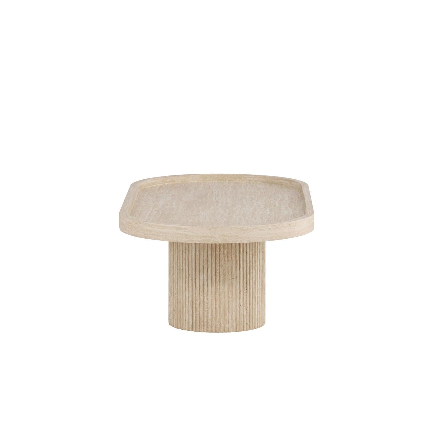 Couchtisch Krille 120*60cm in Travertin-Optik - Beige-Couchtische-Venture Home-le canapé