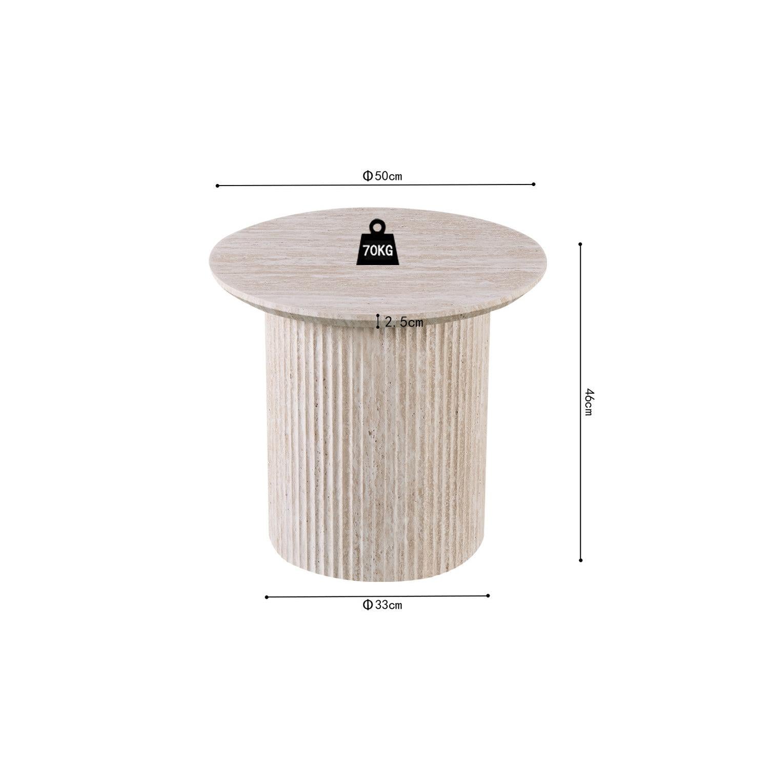 Couchtisch Lagos Ø50cm - Keramik Travertin Optik-Couchtisch-Rousseau-le canapé