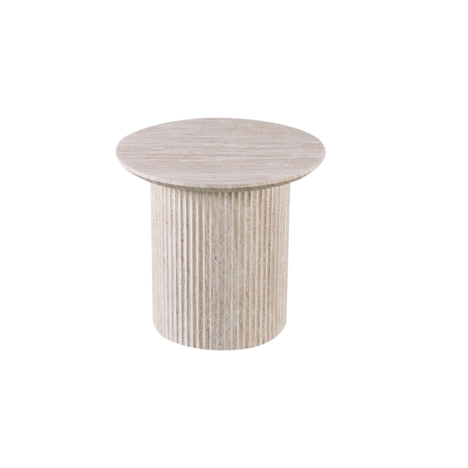 Couchtisch Lagos Ø50cm - Keramik Travertin Optik-Couchtisch-Rousseau-le canapé