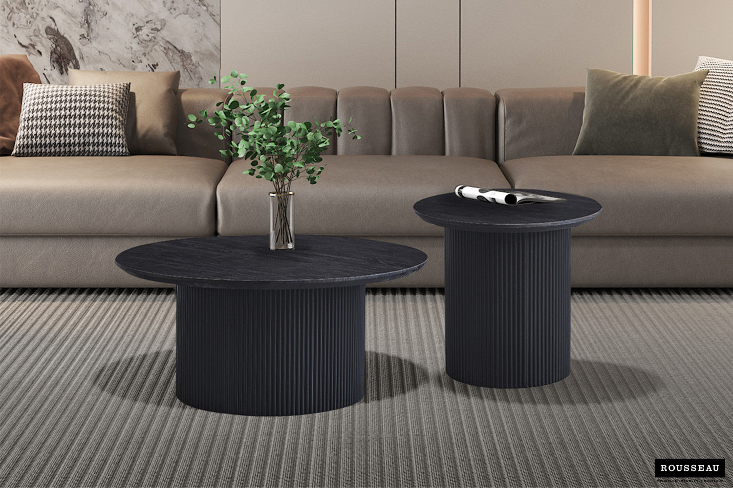Couchtisch Lagos Ø80cm - Dunkelbraun-Couchtisch-Rousseau-le canapé