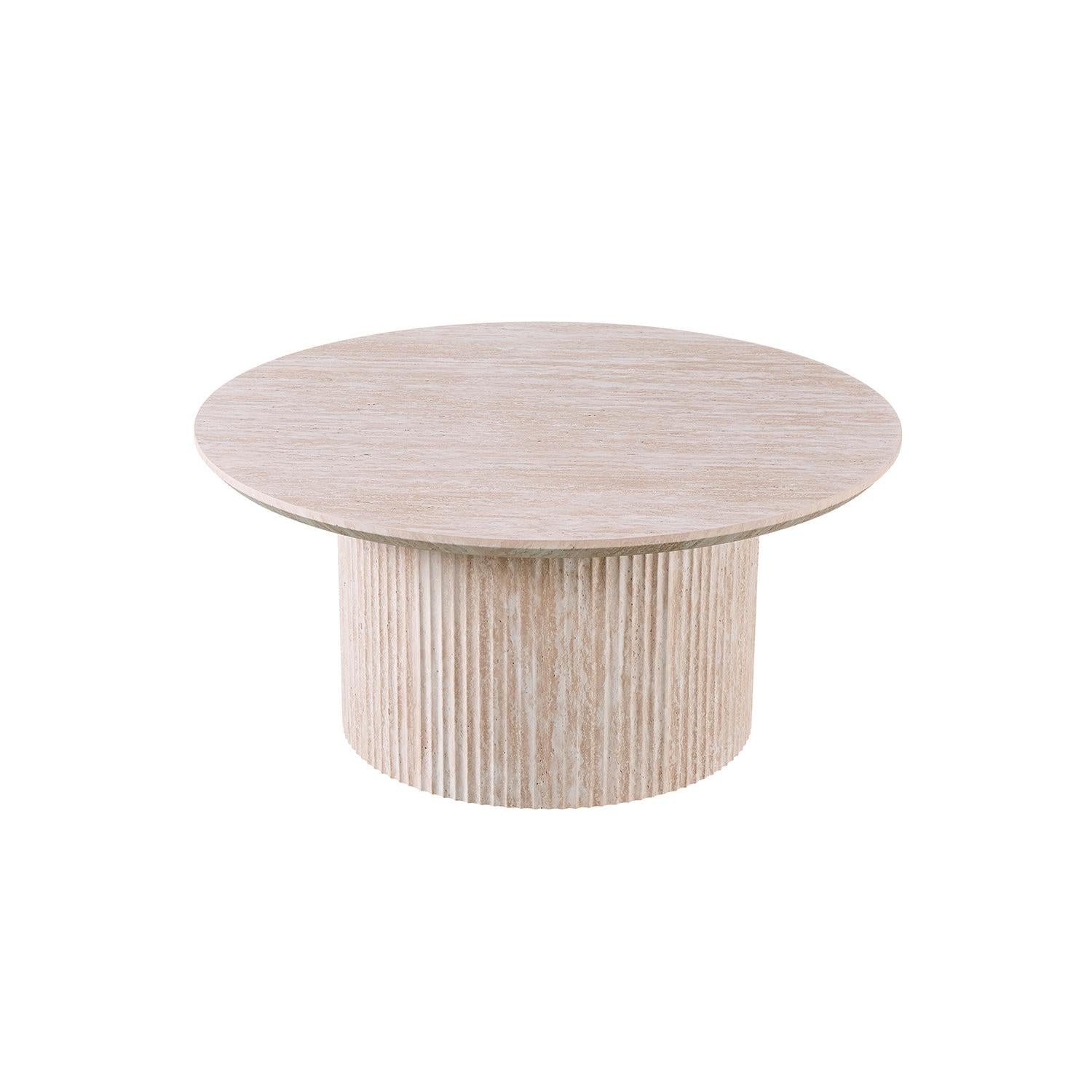 Couchtisch Lagos Ø80cm - Keramik Travertin Optik-Couchtisch-Rousseau-le canapé
