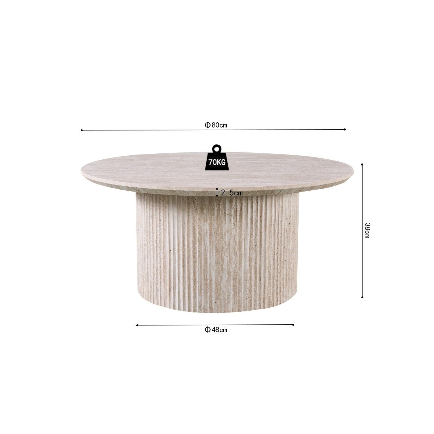 Couchtisch Lagos Ø80cm - Keramik Travertin Optik-Couchtisch-Rousseau-le canapé