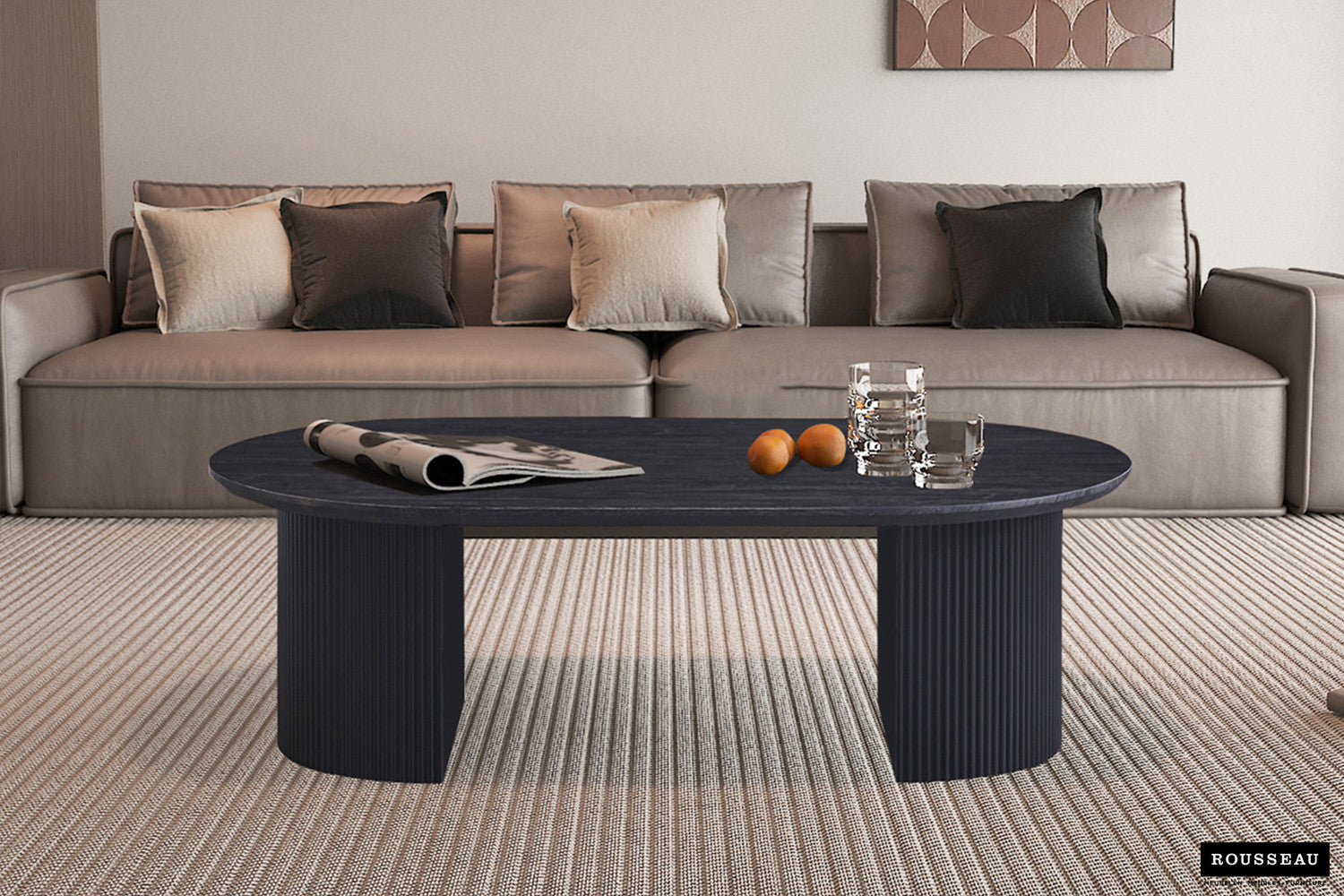 Couchtisch Lagos Oval 120cm - Dunkelbraun-Couchtisch-Rousseau-le canapé