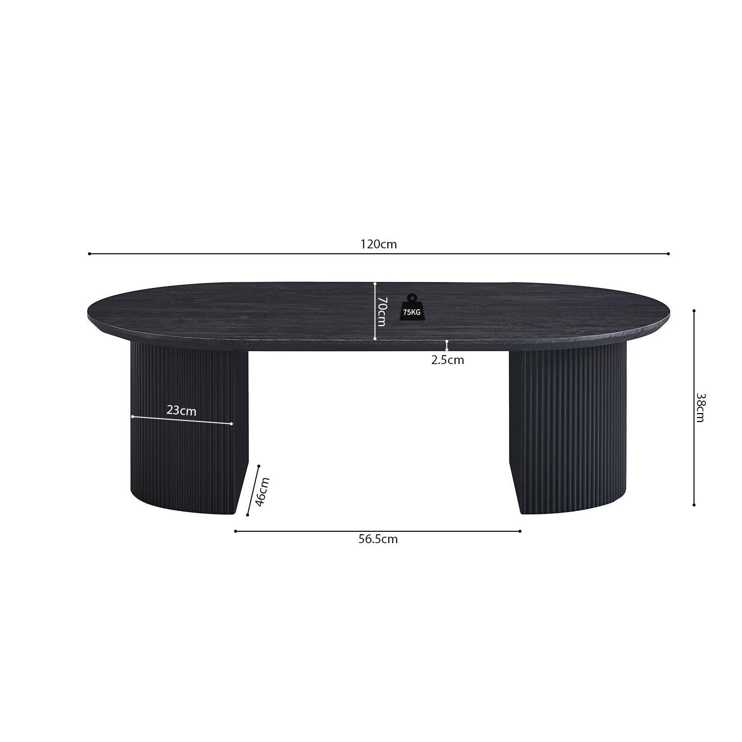 Couchtisch Lagos Oval 120cm - Dunkelbraun-Couchtisch-Rousseau-le canapé