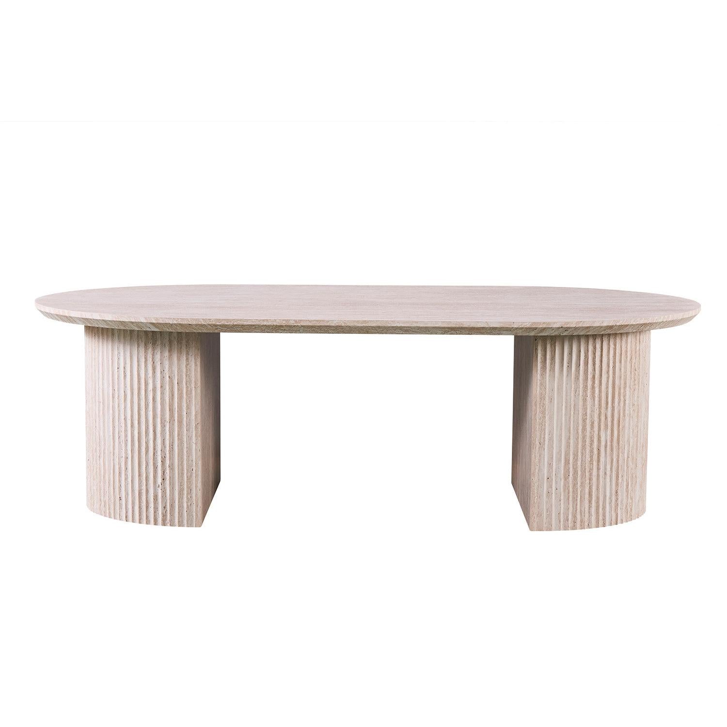 Couchtisch Lagos Oval 120cm - Keramik Travertin Optik-Couchtisch-Rousseau-le canapé