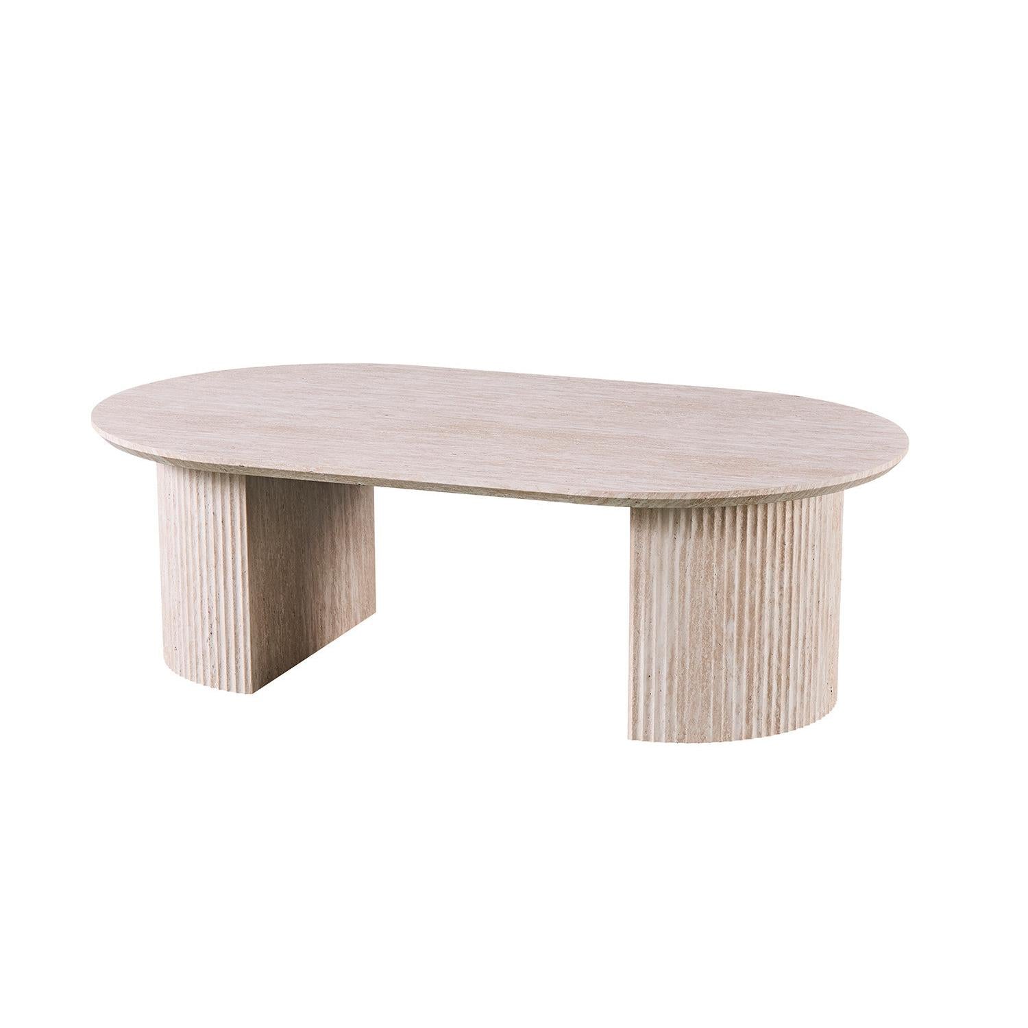 Couchtisch Lagos Oval 120cm - Keramik Travertin Optik-Couchtisch-Rousseau-le canapé