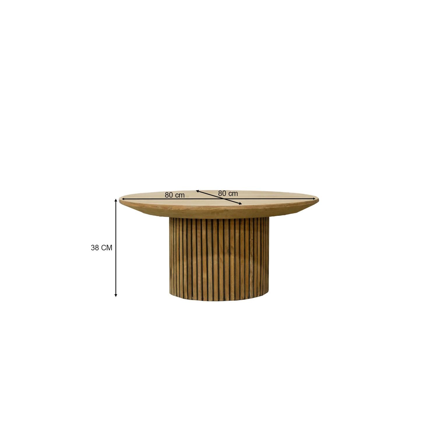 Couchtisch Lausanne aus Teakholz Ø80cm - Braun-Couchtische-Livingfurn-le canapé