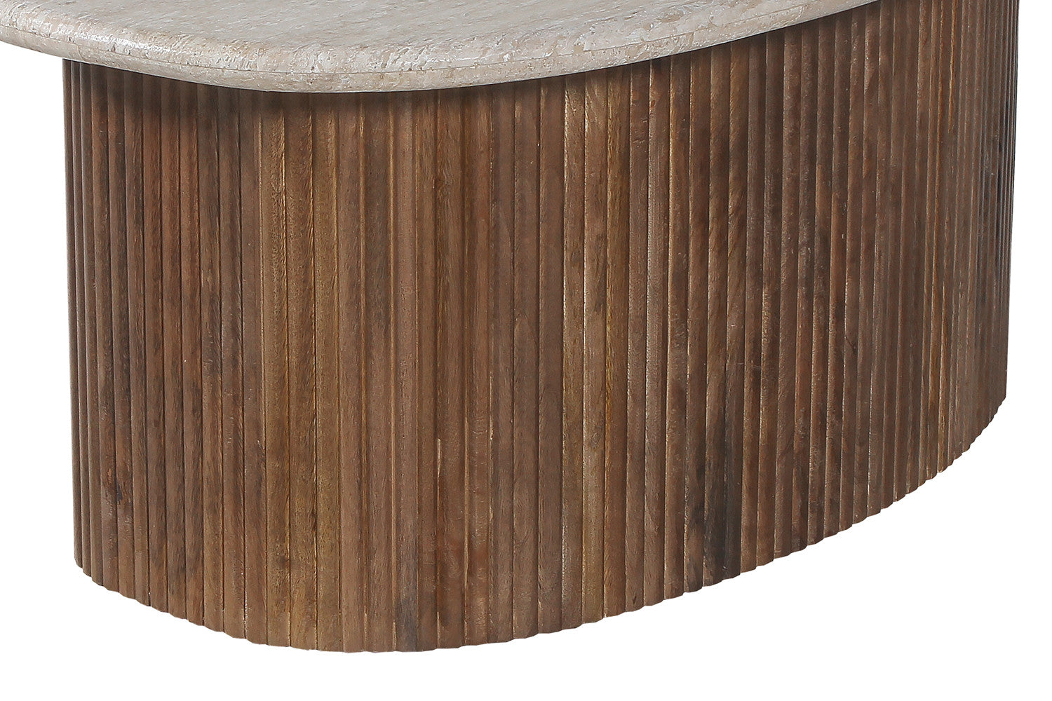 Couchtisch Louis mit Travertin-Steinplatte - Beige-Couchtisch-Rousseau-le canapé