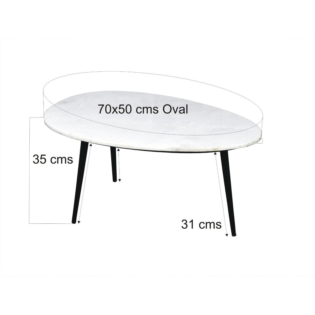 Couchtisch Luca Ø70cm aus Stein - Weiß-Couchtische-Livingfurn-le canapé