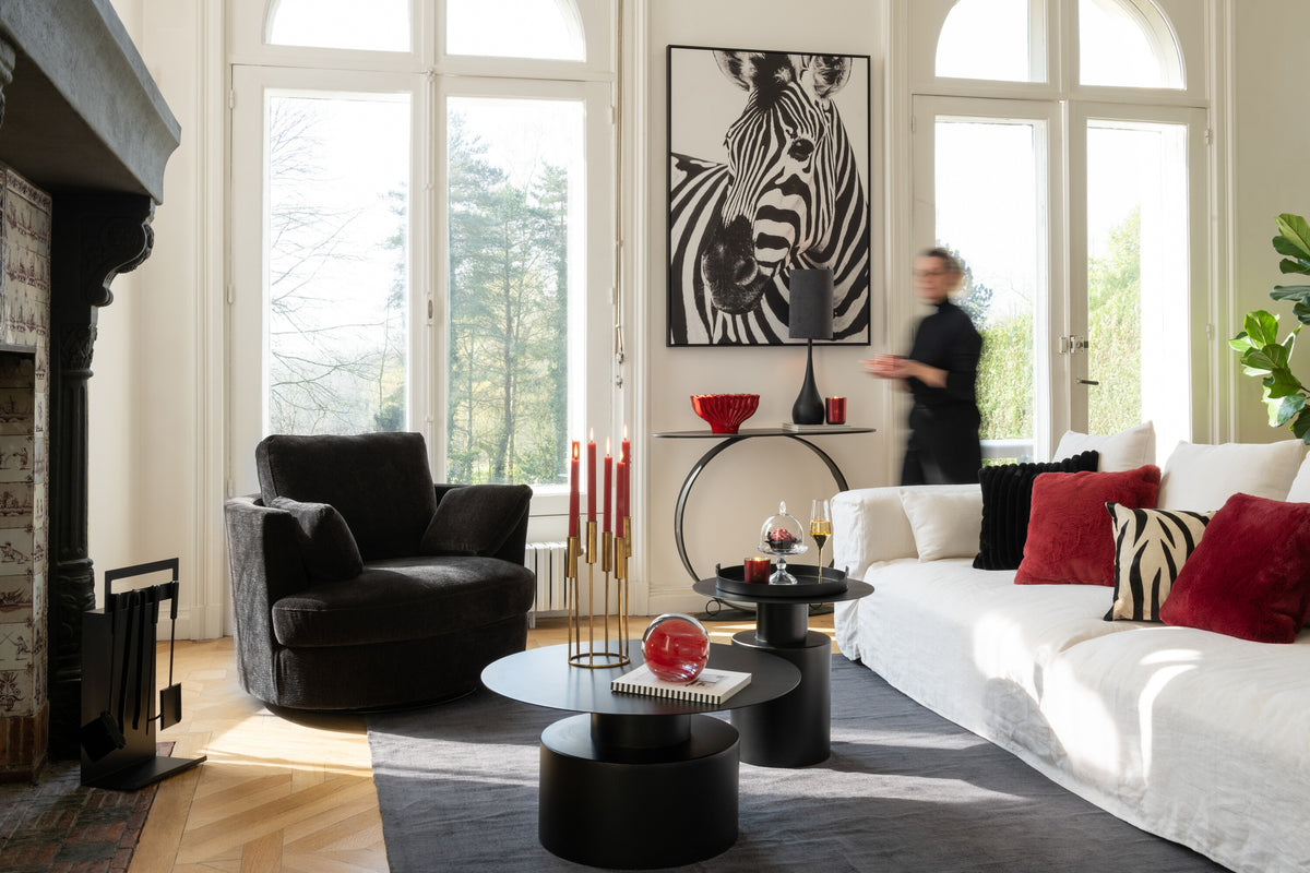 Couchtisch Ludwig 80cm aus Metall - Schwarz-Couchtische-J-Line-le canapé