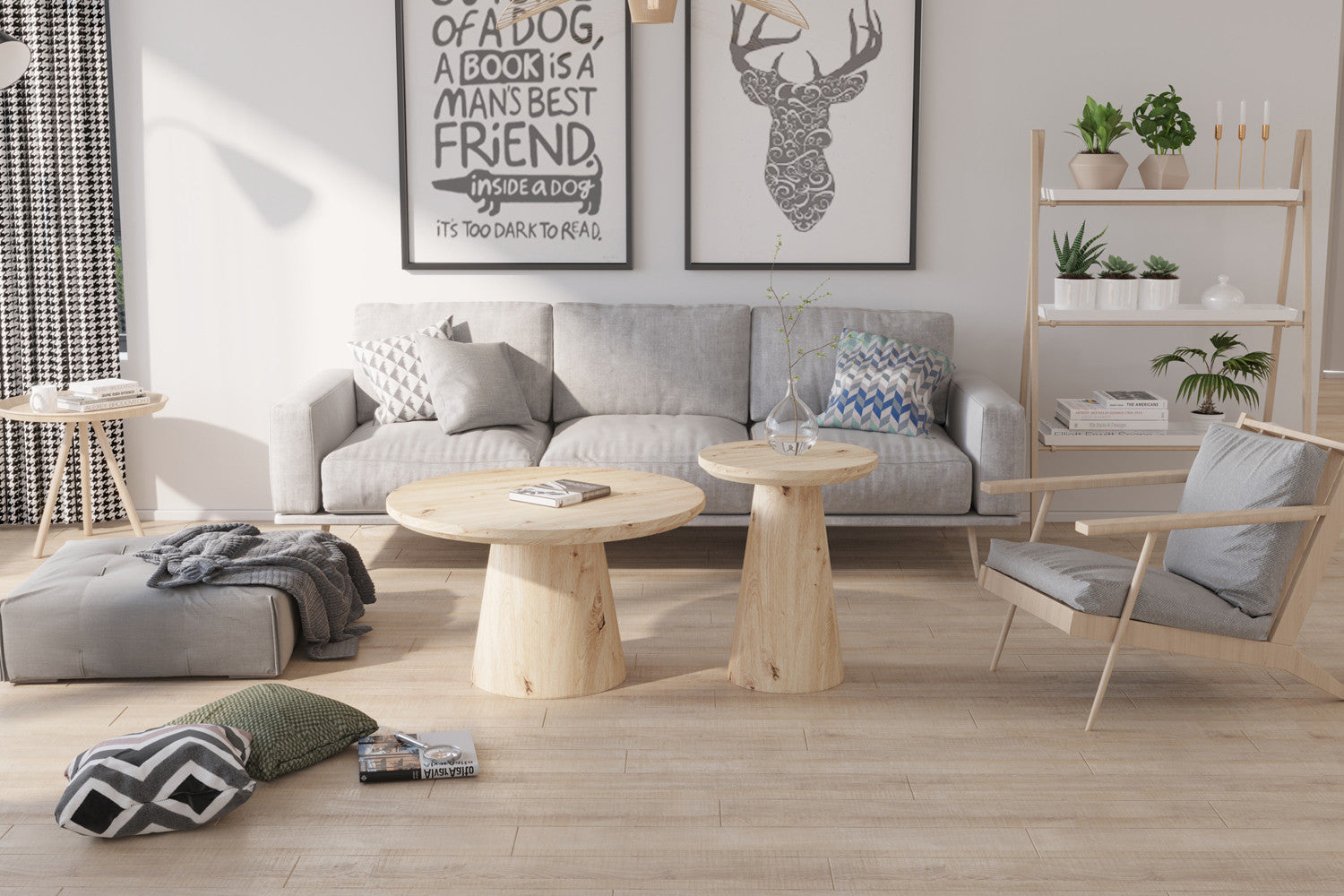 Couchtisch Lukas Ø80cm - Eiche Hell Dekor-Couchtisch-Rousseau-le canapé