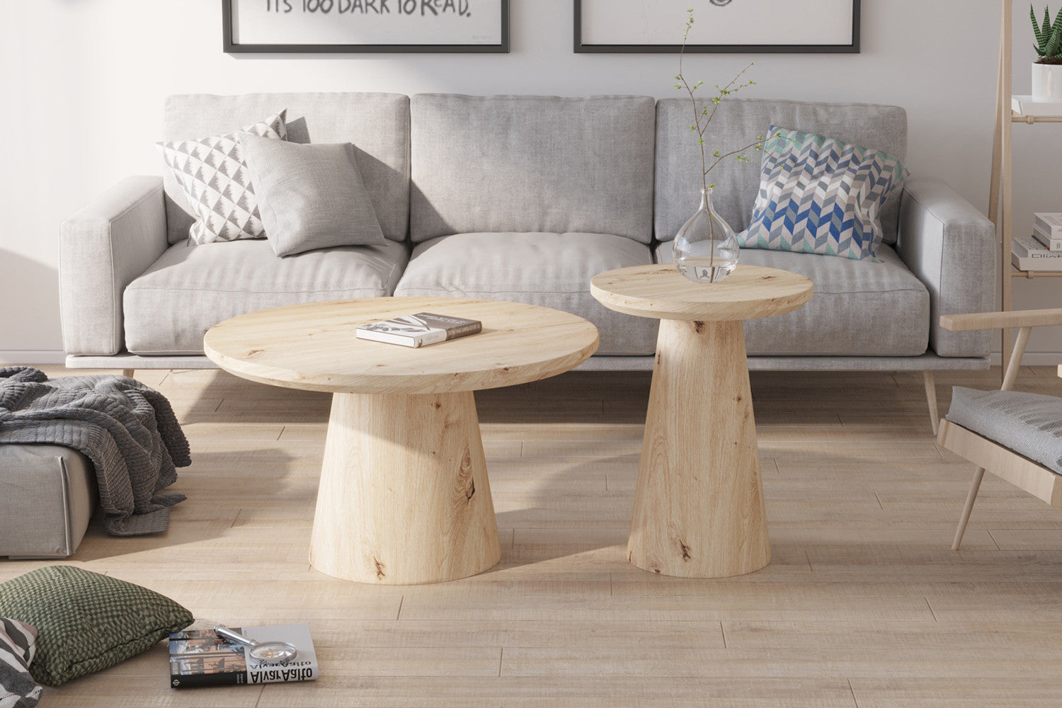 Couchtisch Lukas Ø80cm - Eiche Hell Dekor-Couchtisch-Rousseau-le canapé