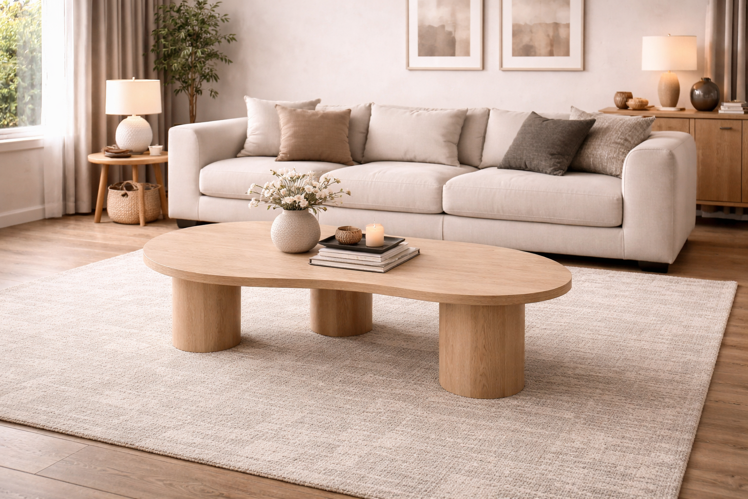 Couchtisch Megg 130cm - Hellbraun-Couchtische-Venture Home-le canapé