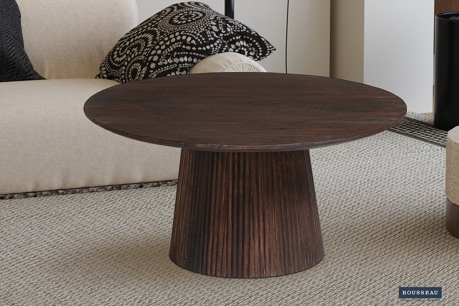 Couchtisch Miguel Ø80cm - Dunkelbraun-Couchtisch-Rousseau-le canapé