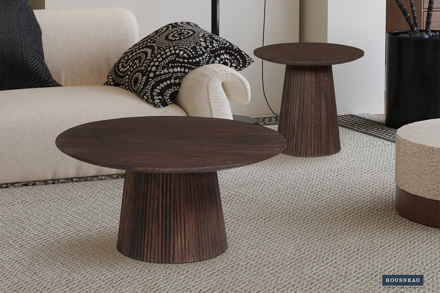 Couchtisch Miguel Ø80cm - Dunkelbraun-Couchtisch-Rousseau-le canapé