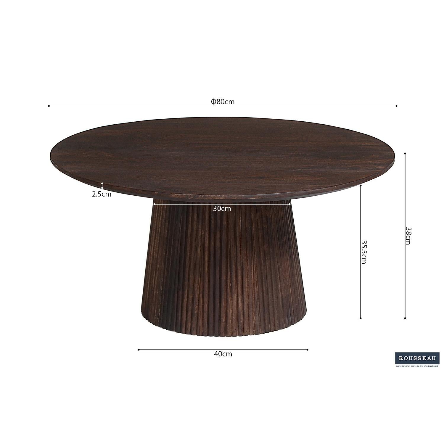 Couchtisch Miguel Ø80cm - Dunkelbraun-Couchtisch-Rousseau-le canapé