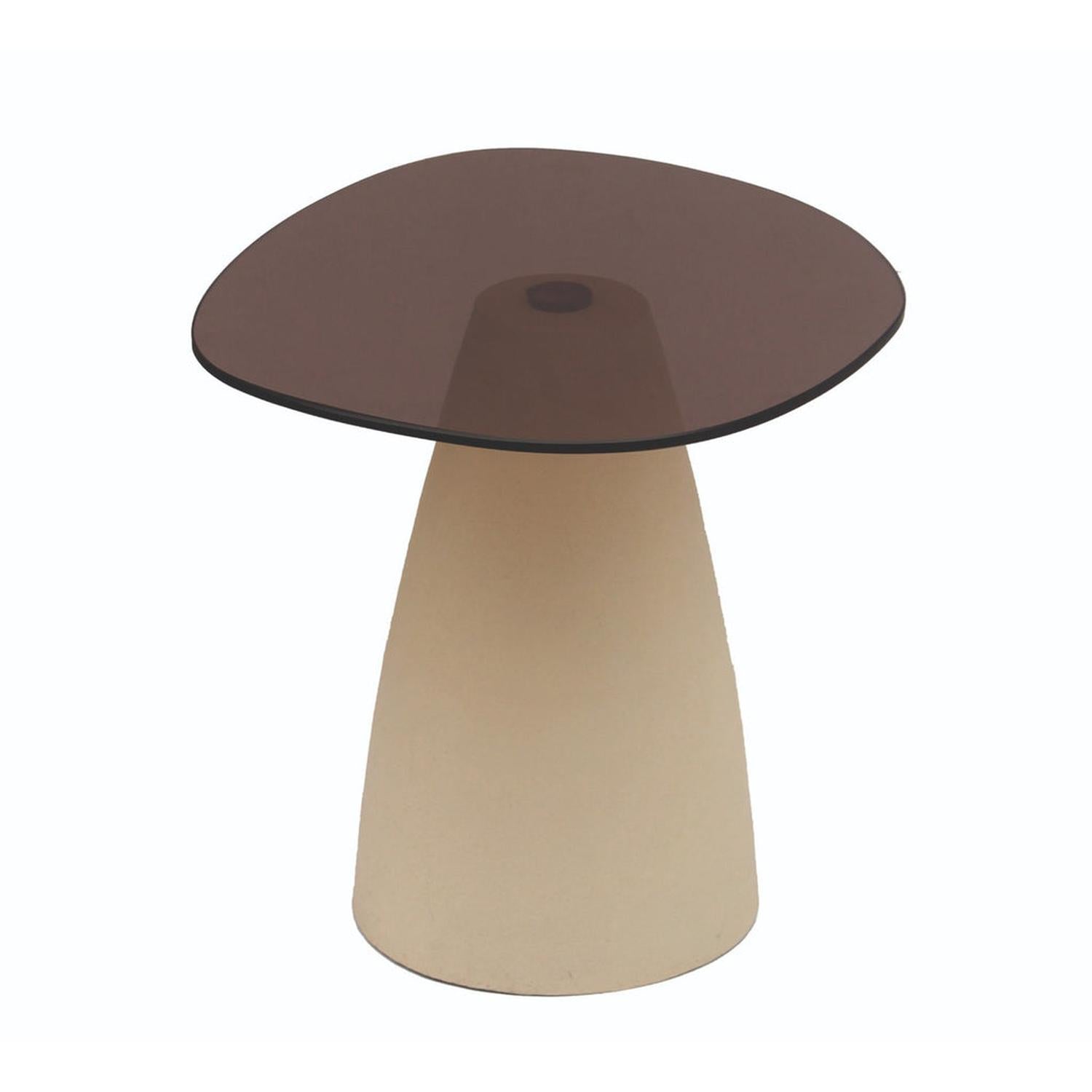 Couchtisch Mylon mit Rauchglasplatte 50cm - Beige-Couchtische-Livingfurn-le canapé