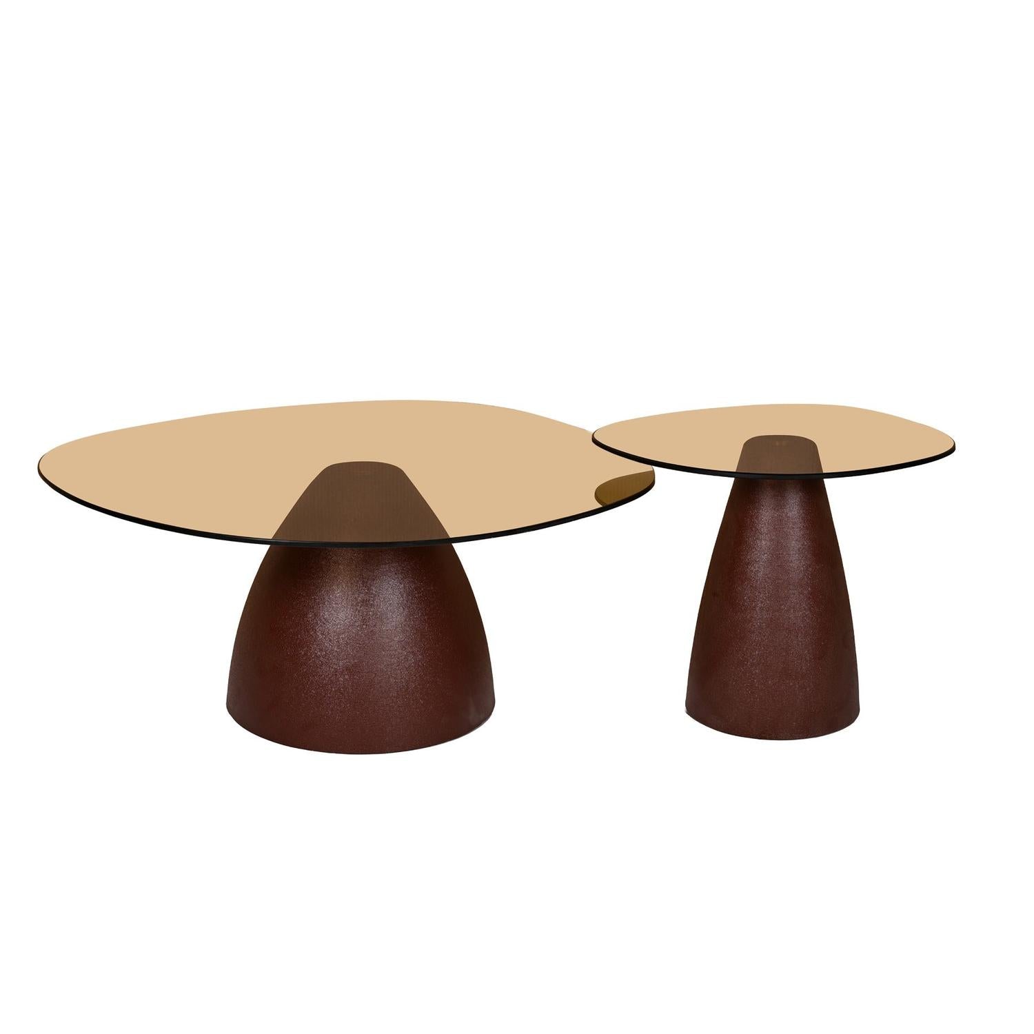 Couchtisch Mylon mit Rauchglasplatte 50cm - Bordeaux-Couchtische-Livingfurn-le canapé