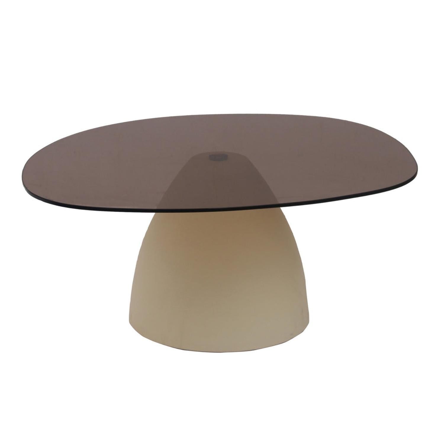 Couchtisch Mylon mit Rauchglasplatte 86cm - Beige-Couchtische-Livingfurn-le canapé