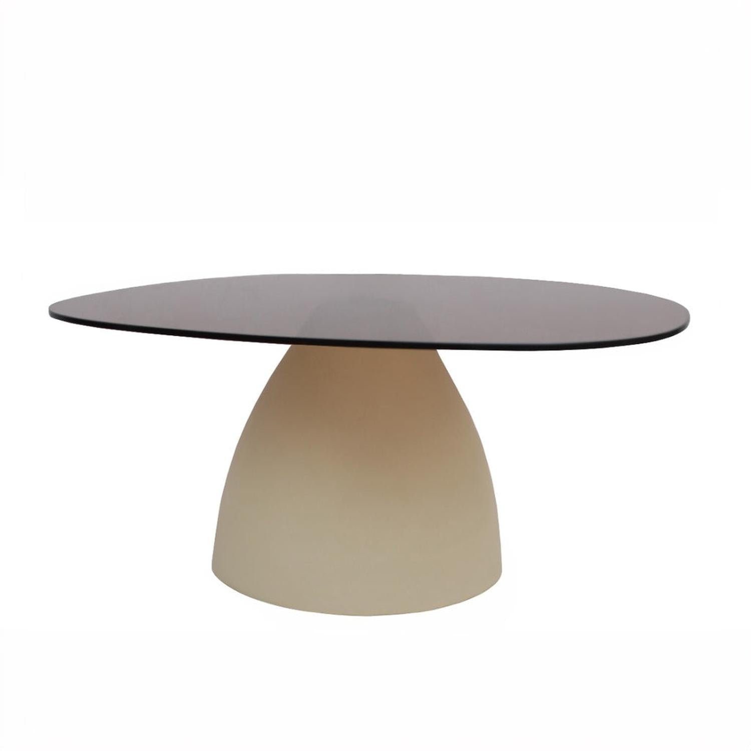 Couchtisch Mylon mit Rauchglasplatte 86cm - Beige-Couchtische-Livingfurn-le canapé
