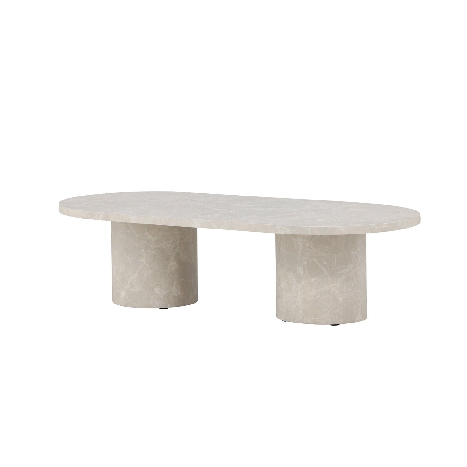 Couchtisch Narvik 120cm - Beige Marmoroptik-Couchtisch-Venture Home-le canapé