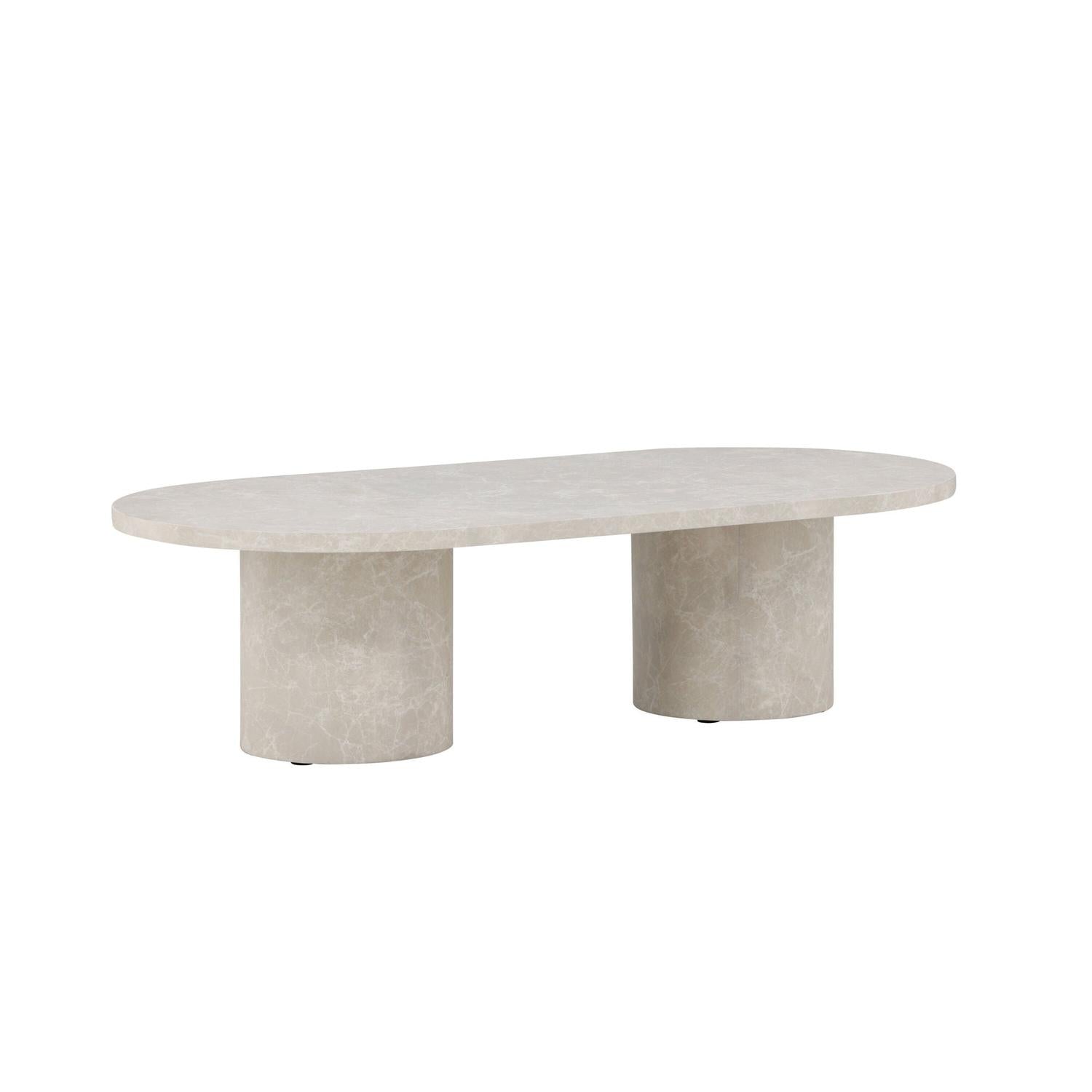 Couchtisch Narvik 120cm - Beige Marmoroptik-Couchtisch-Venture Home-le canapé