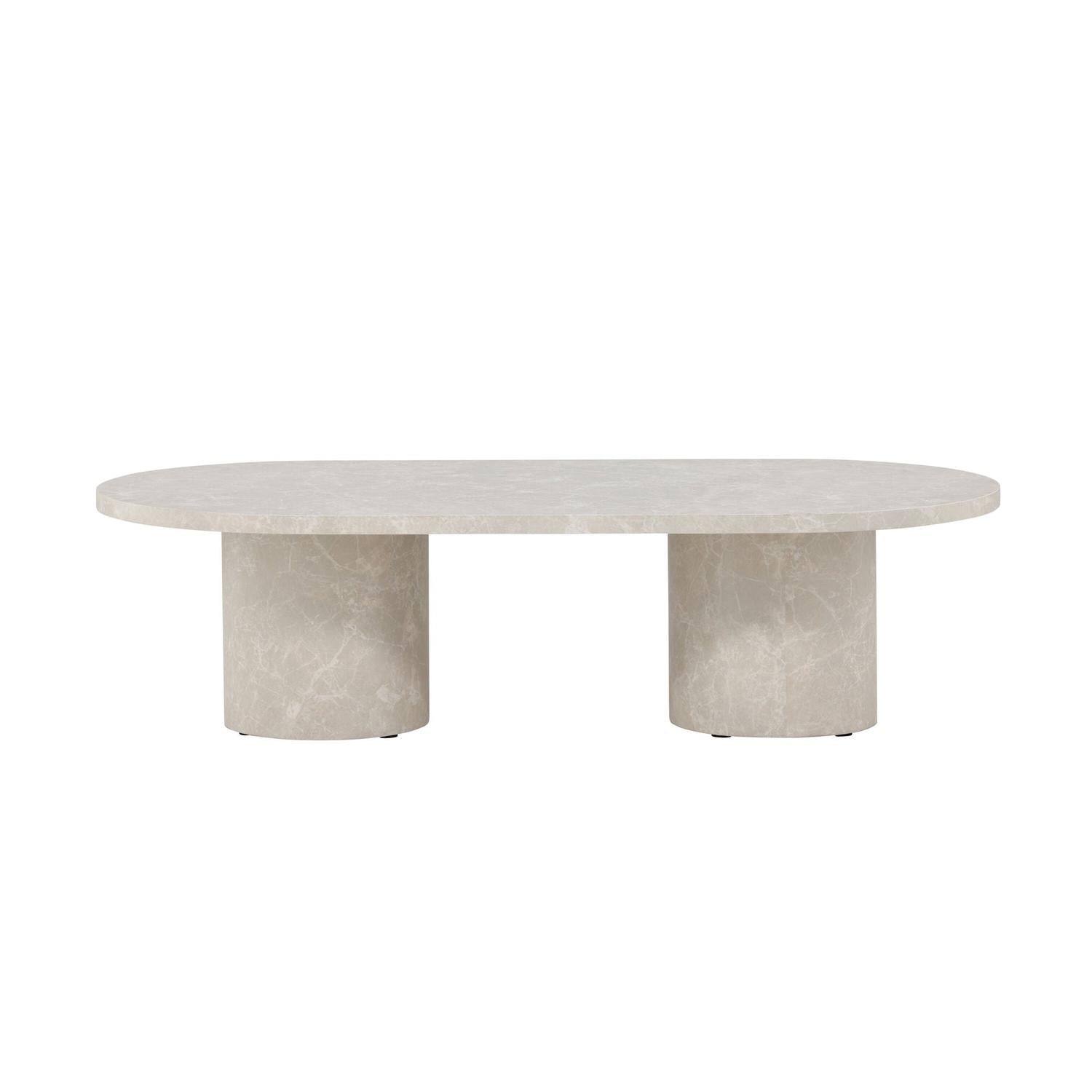Couchtisch Narvik 120cm - Beige Marmoroptik-Couchtisch-Venture Home-le canapé