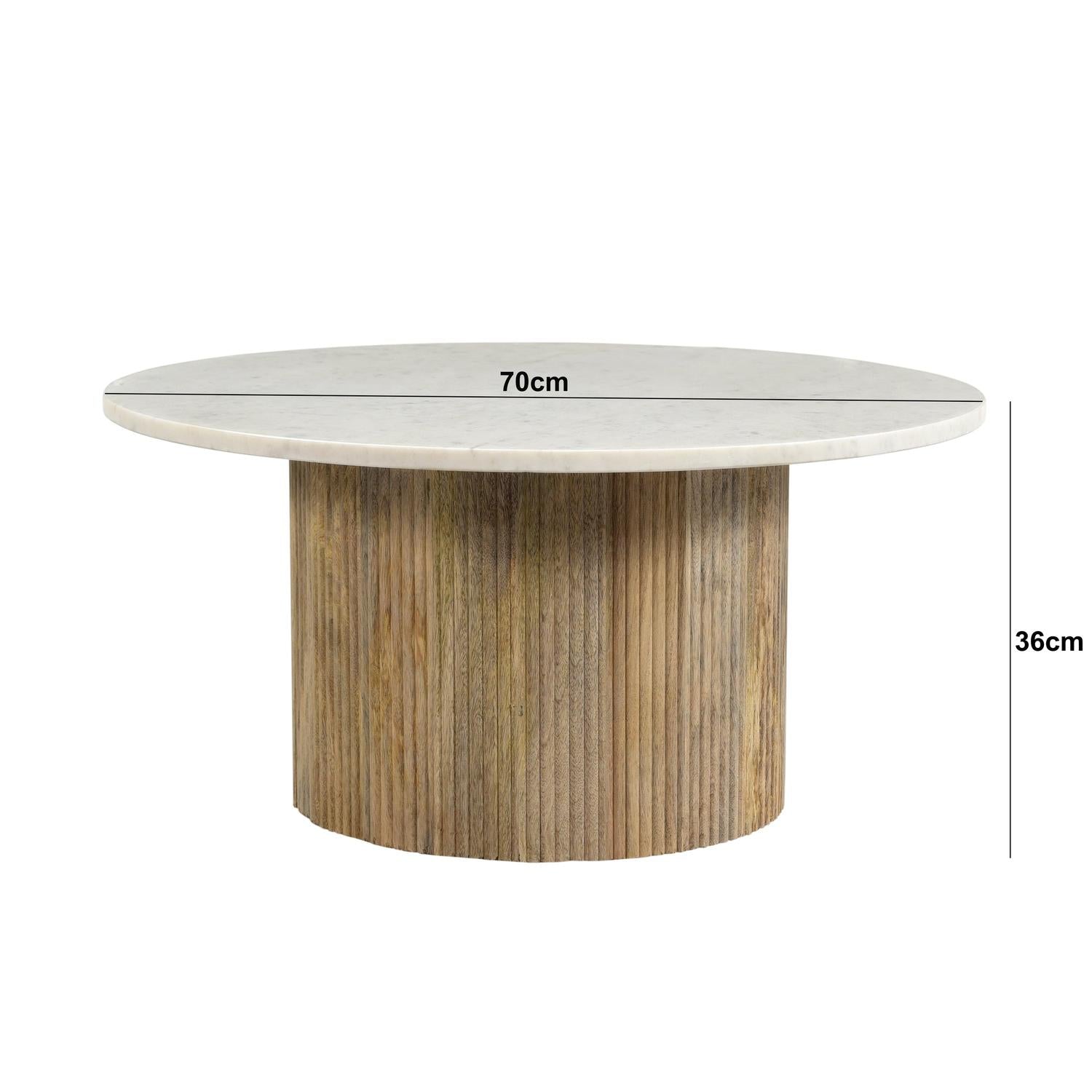Couchtisch Nova Ø70cm - Weiß-Couchtische-Livingfurn-le canapé