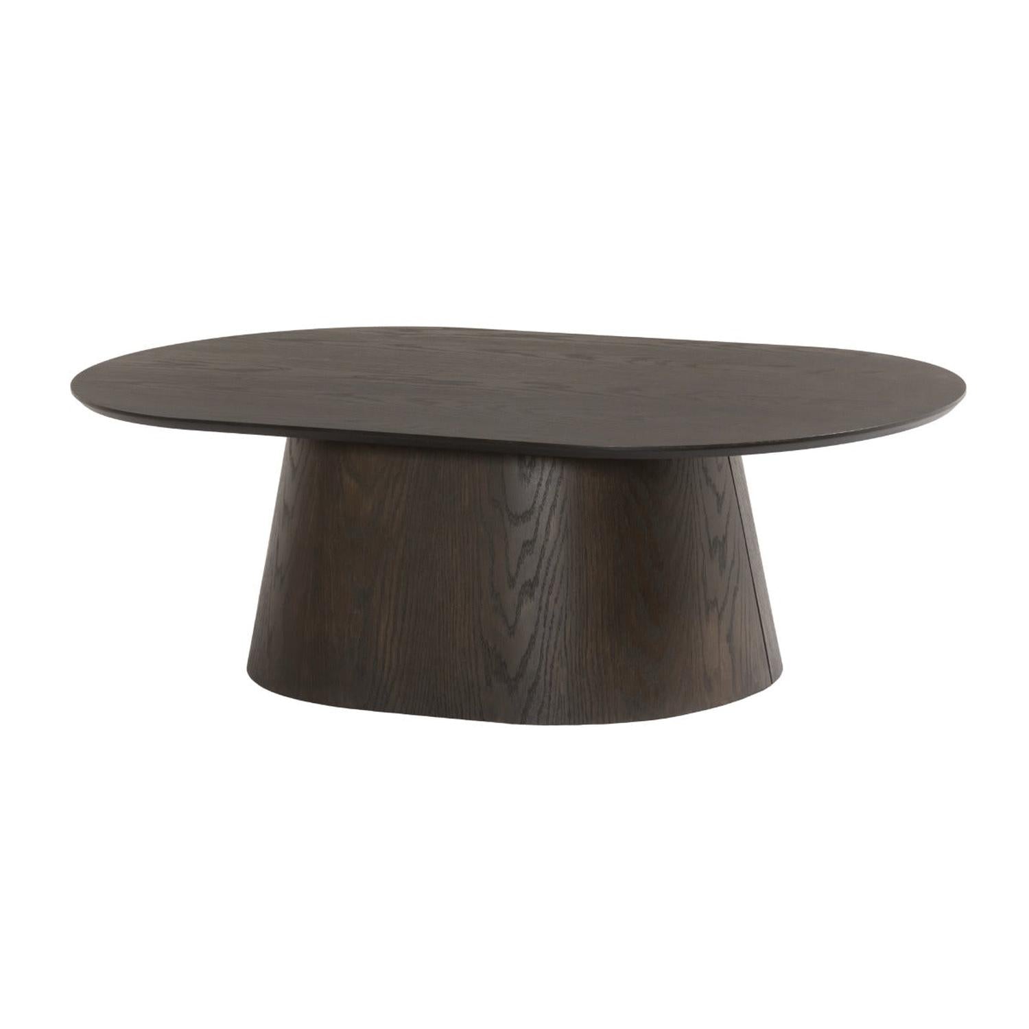 Couchtisch Novero Oval 120 aus Eichenholz - Dunkelbraun-Couchtische-Livingfurn-le canapé