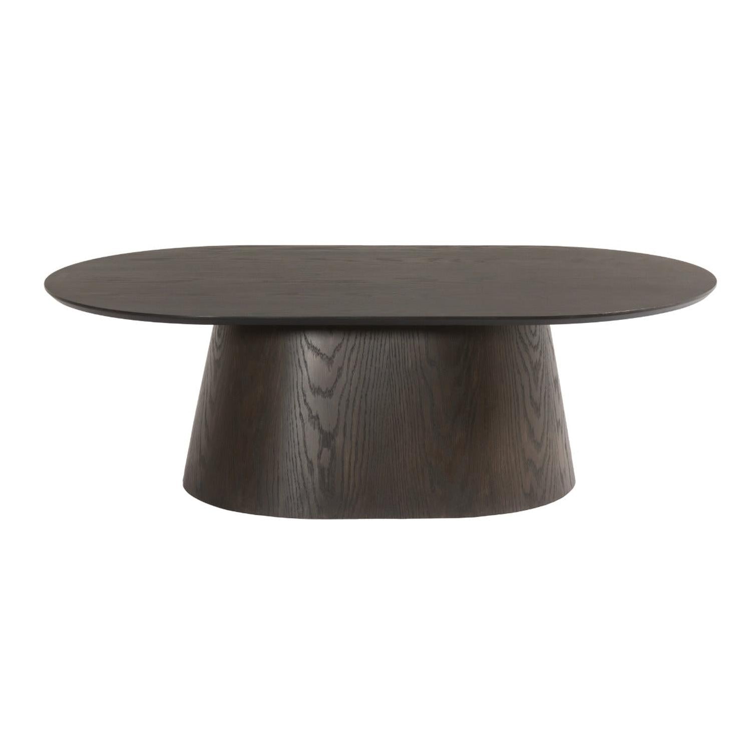 Couchtisch Novero Oval 120 aus Eichenholz - Dunkelbraun-Couchtische-Livingfurn-le canapé
