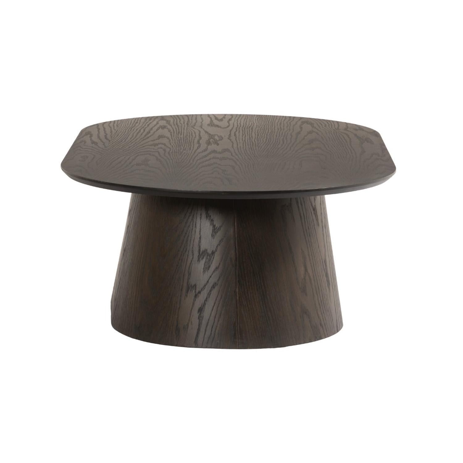 Couchtisch Novero Oval 120*70cm aus Eichenholz - Dunkelbraun-Couchtisch-Livingfurn-le canapé