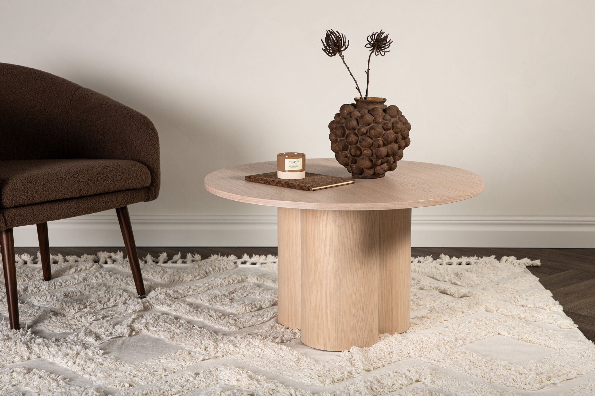 Couchtisch Olivia Ø80cm - Kalkweiß-Couchtisch-Venture Home-le canapé