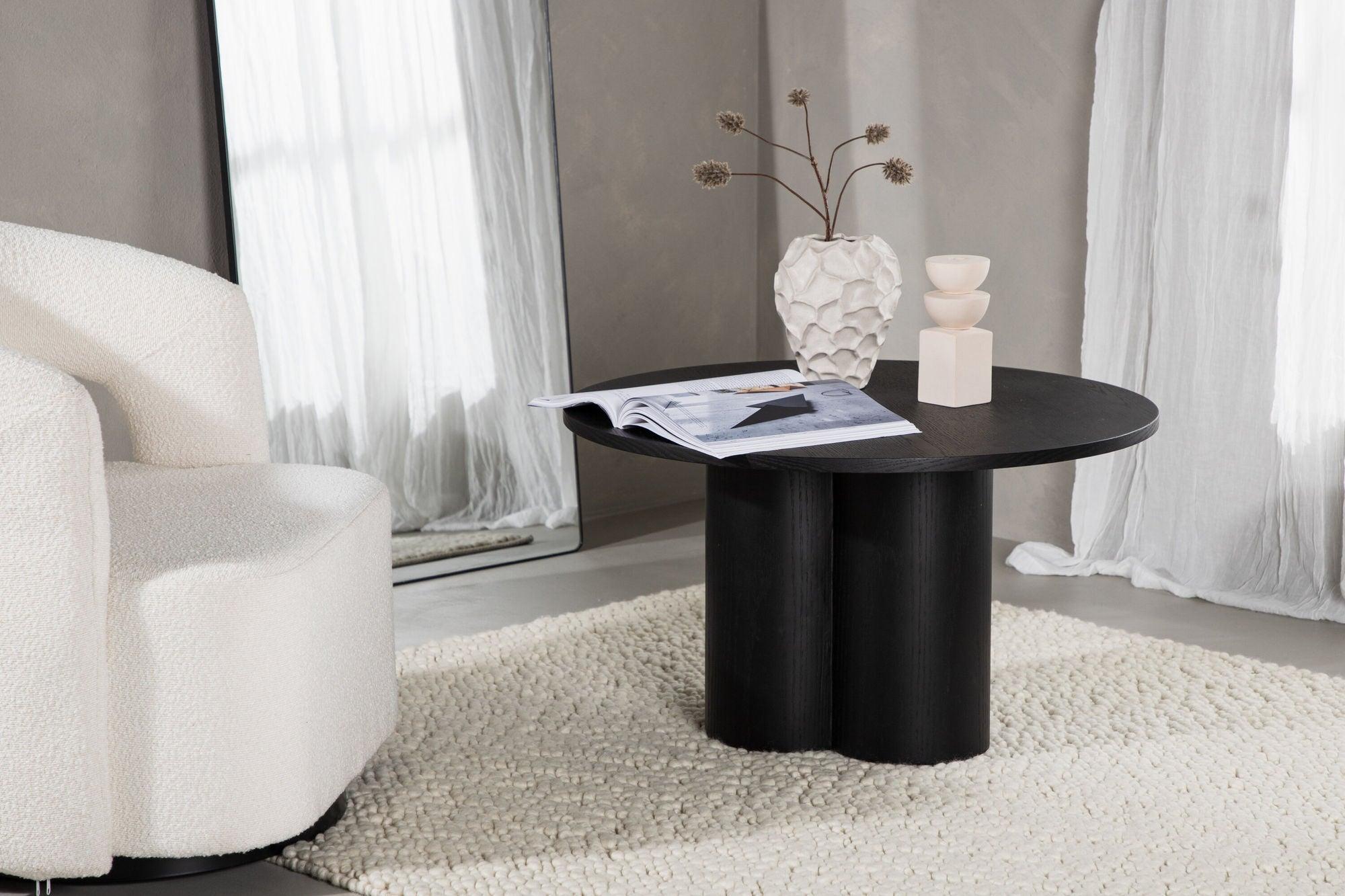 Couchtisch Olivia Ø80cm - Schwarz-Couchtisch-Venture Home-le canapé