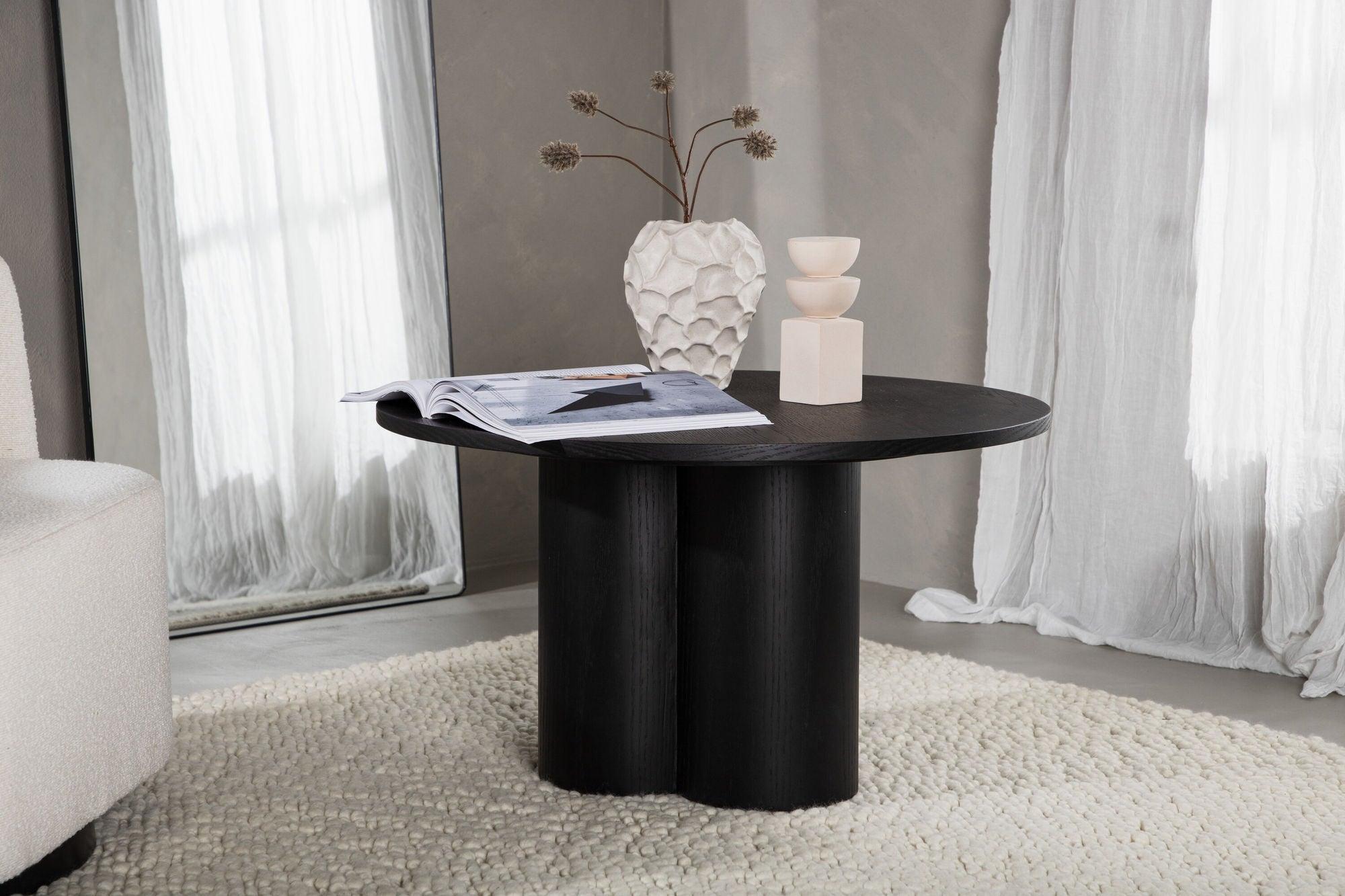 Couchtisch Olivia Ø80cm - Schwarz-Couchtische-Venture Home-le canapé