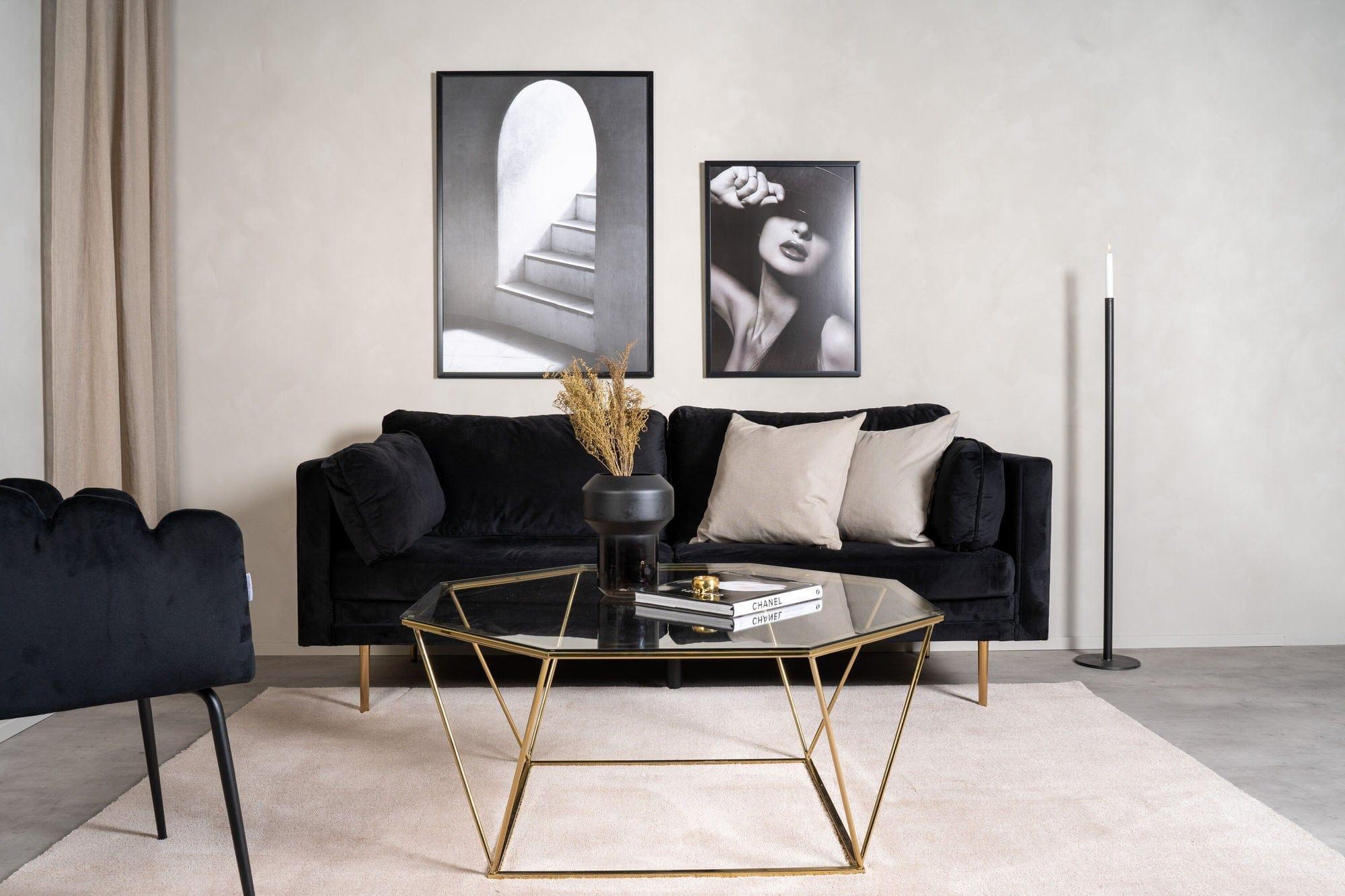 Couchtisch Österlen ⌀100cm - Messing / Glas-Couchtisch-Furniture Fashion-le canapé