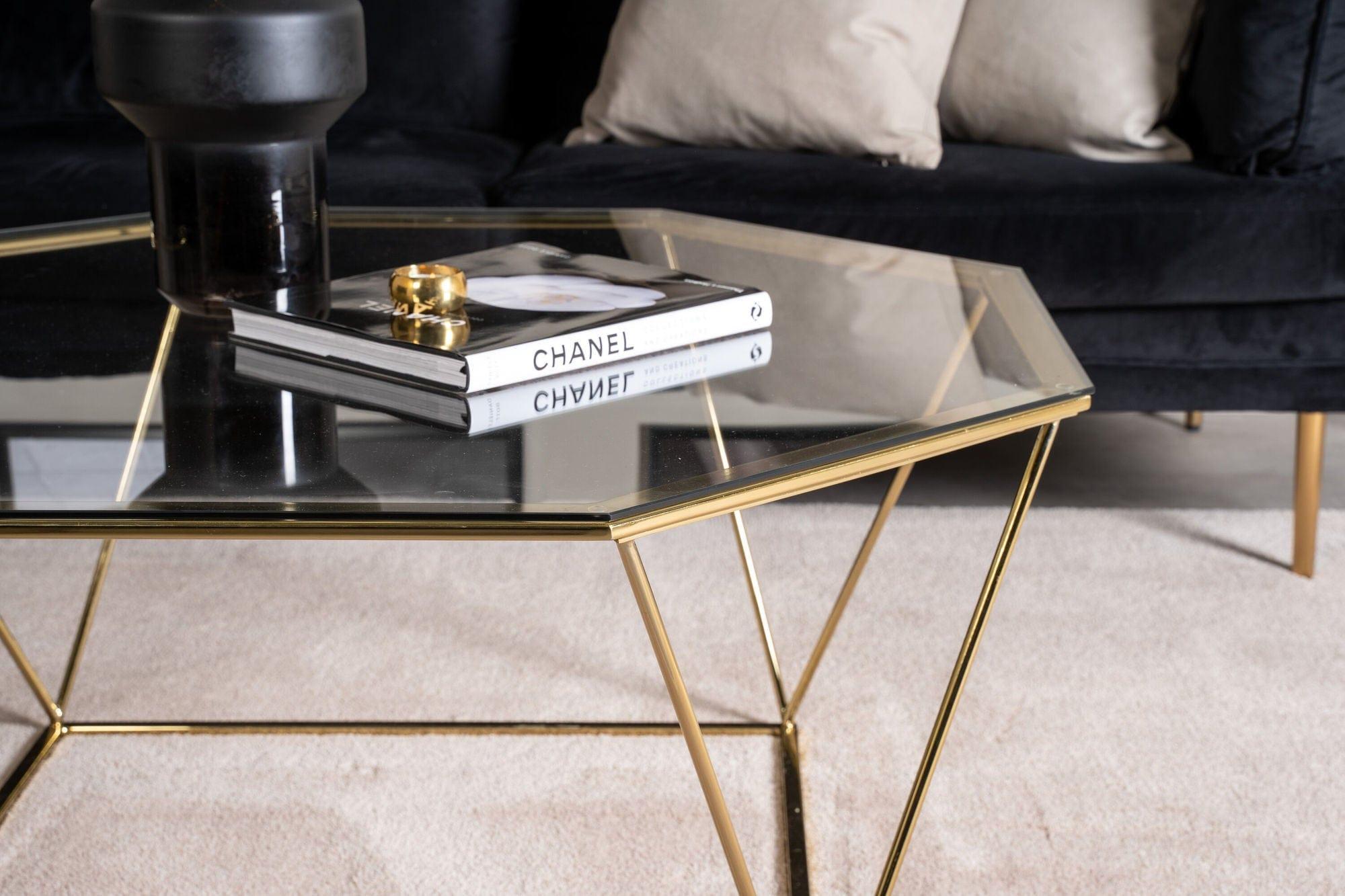 Couchtisch Österlen ⌀100cm - Messing / Glas-Couchtisch-Furniture Fashion-le canapé